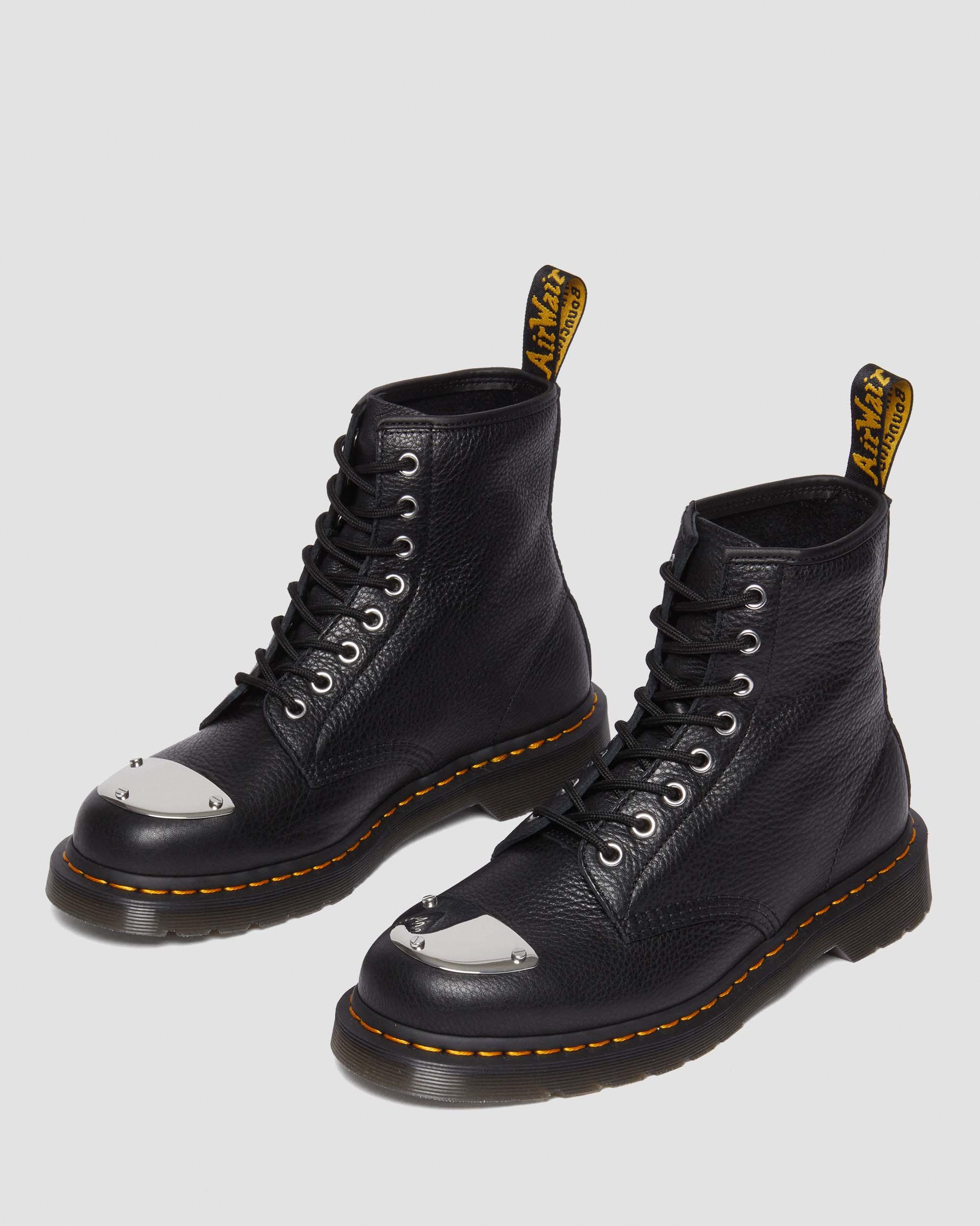 1460 Toe Plate Lunar Leather Jungle Zip Boots in Black
