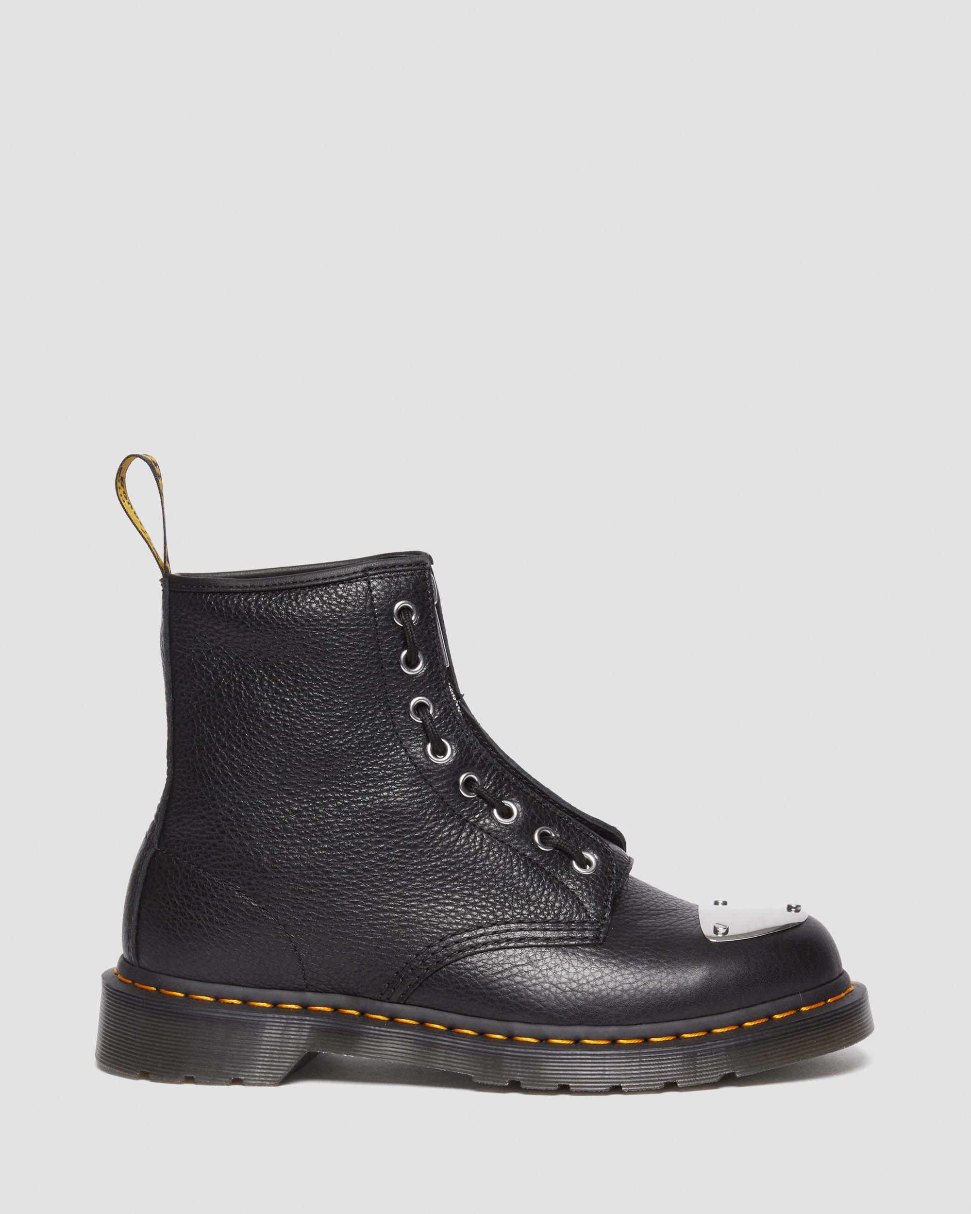 1460 Toe Plate Lunar Leather Jungle Zip Boots in BLACK | Dr. Martens™
