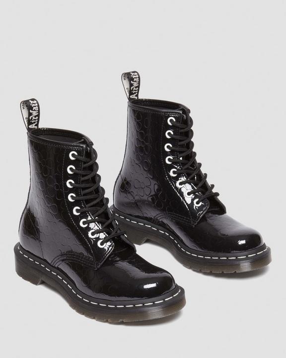 1460 Women's Flower Emboss Patent Leather Lace Up Boots1460 Women's Flower Emboss Patent Leather Lace Up Boots Dr. Martens