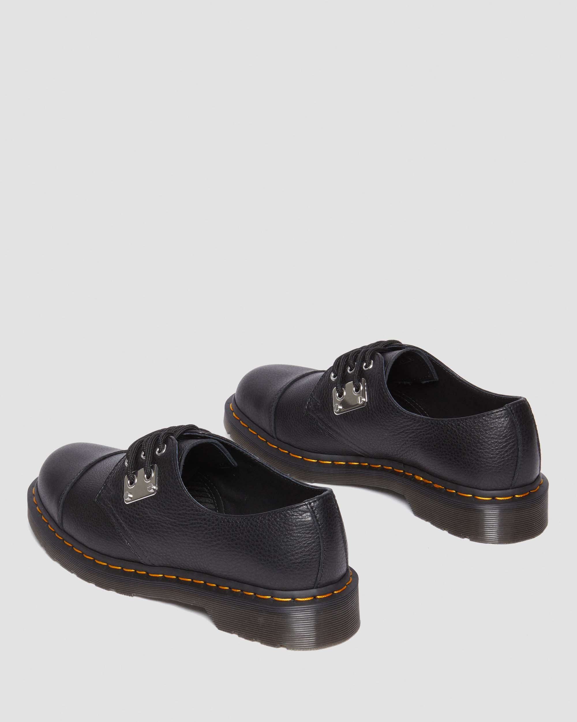 1461 Toe Plate Lunar Leather Oxford Shoes in BLACK | Dr. Martens™