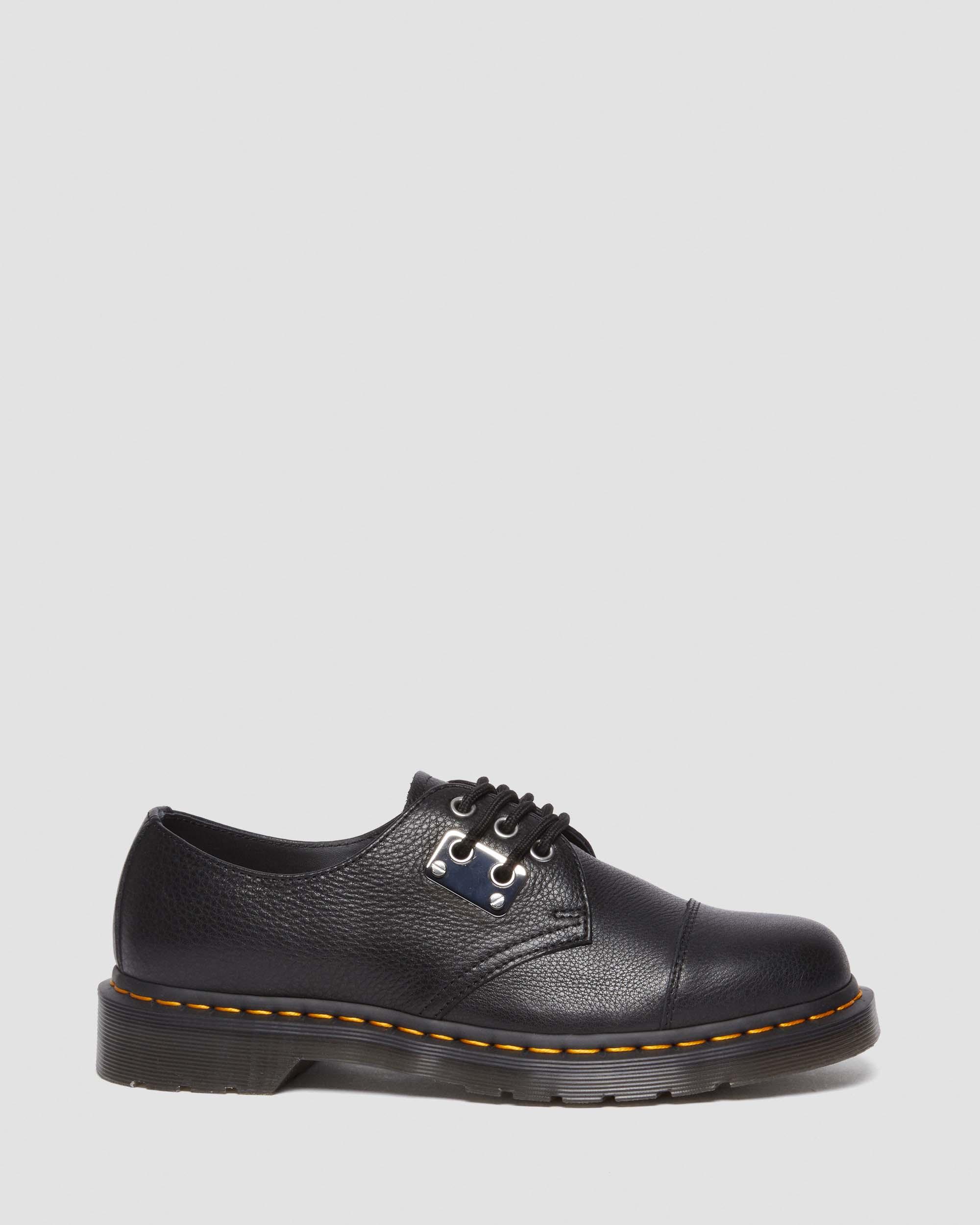 1461 Toe Plate Lunar Leather Oxford Shoes in BLACK | Dr. Martens™