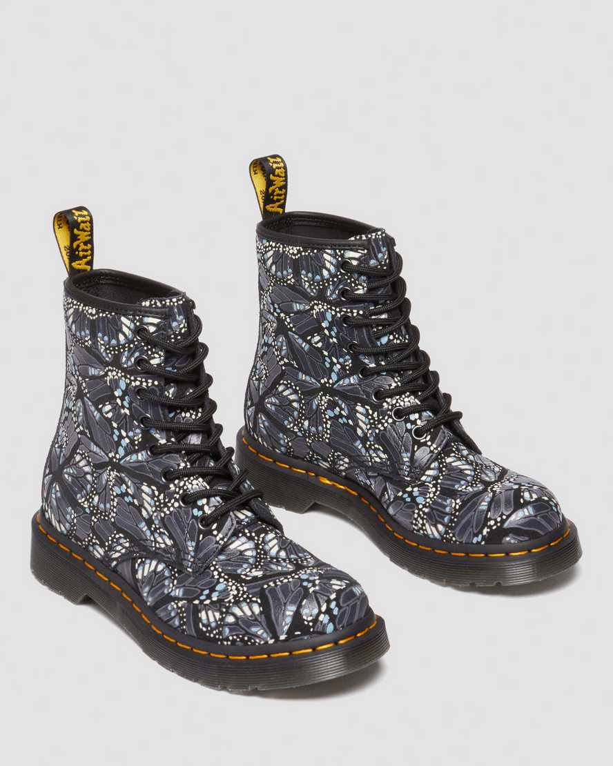 Shop Dr. Martens' 1460 Women's Butterfly Print Suede Lace Up Boots In Black,gray,multi