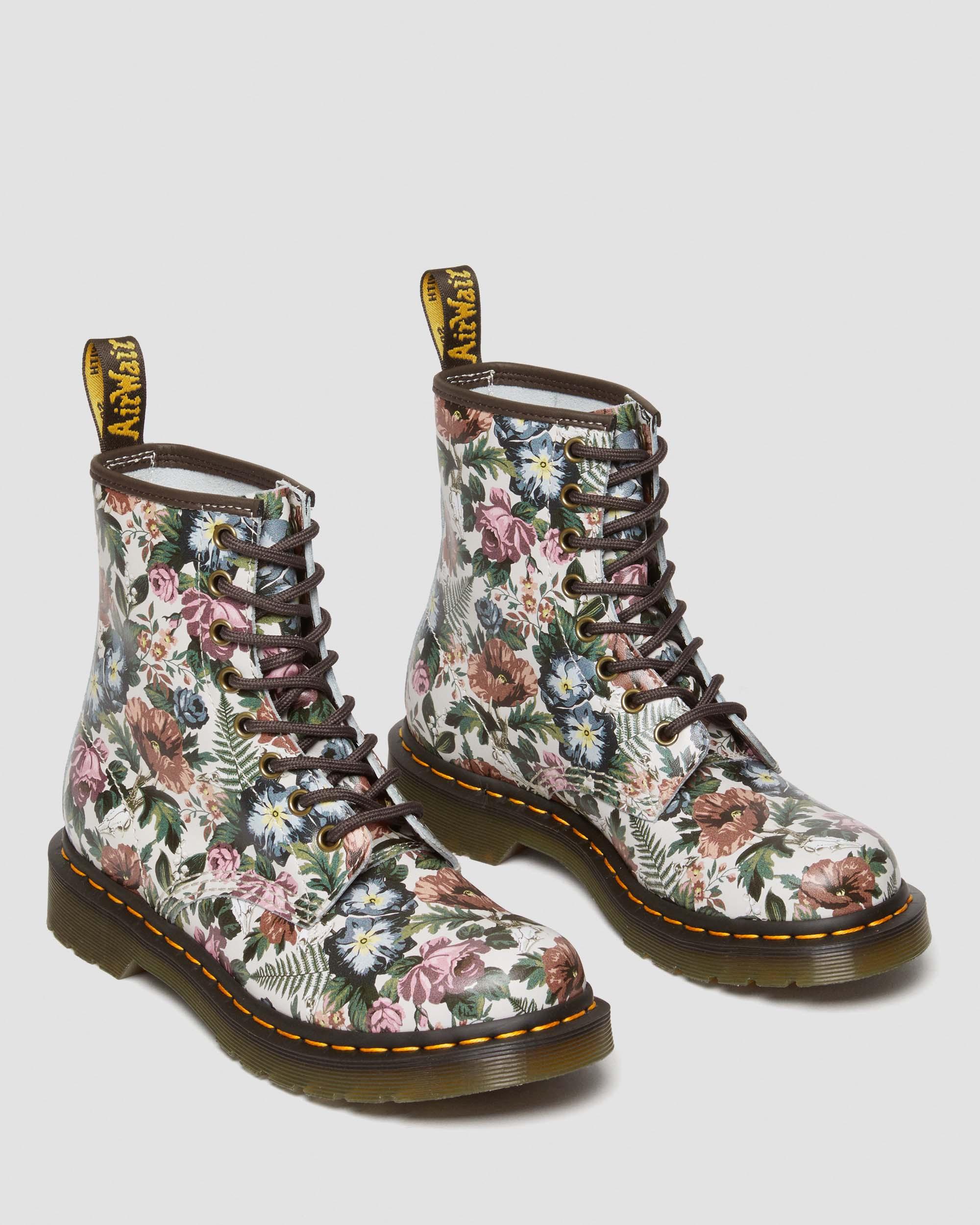 1460 English Garden Leather Lace Up Boots in Multi
