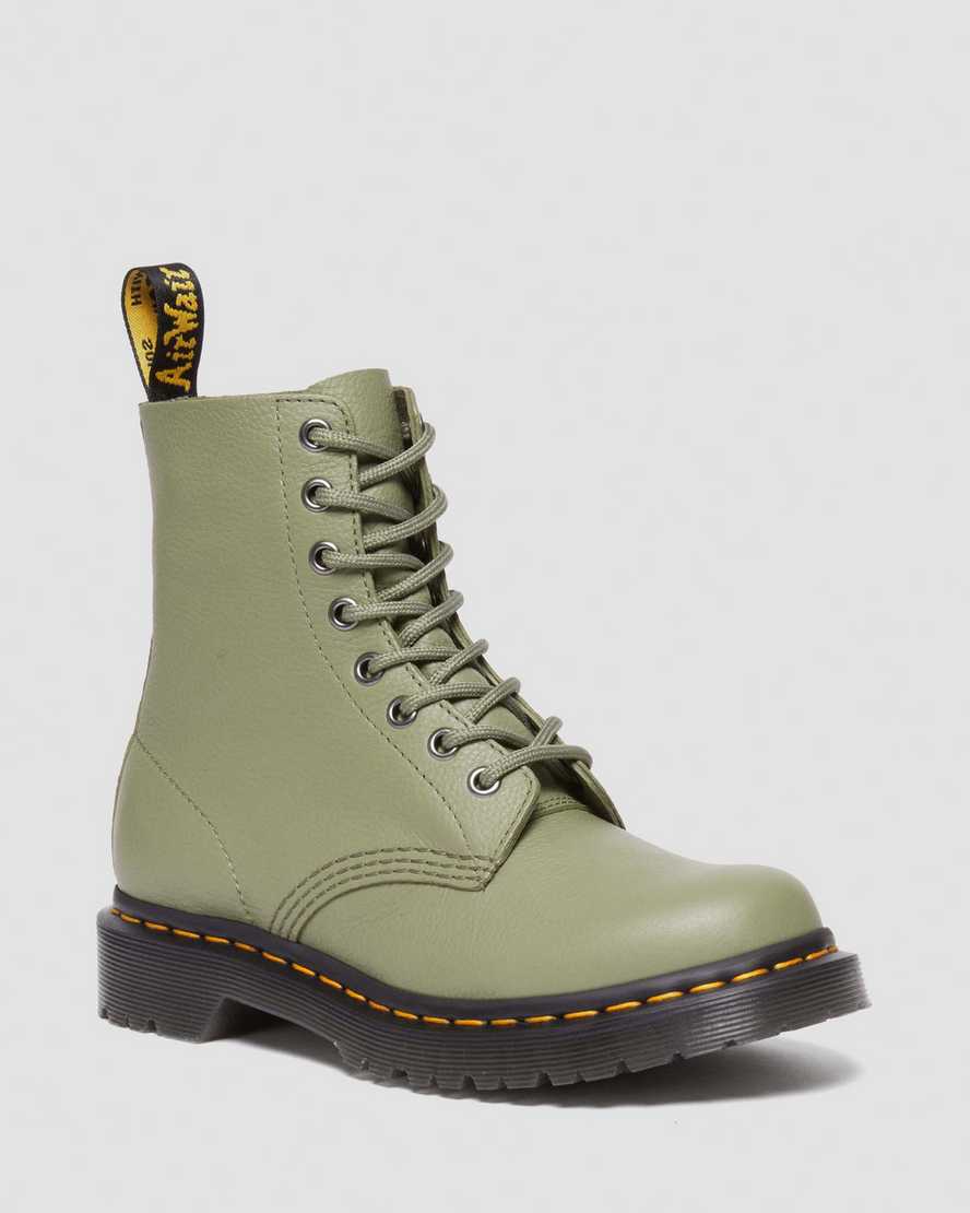 Dr. Martens 1460 Women's Pascal Virginia Leather Boots In Green