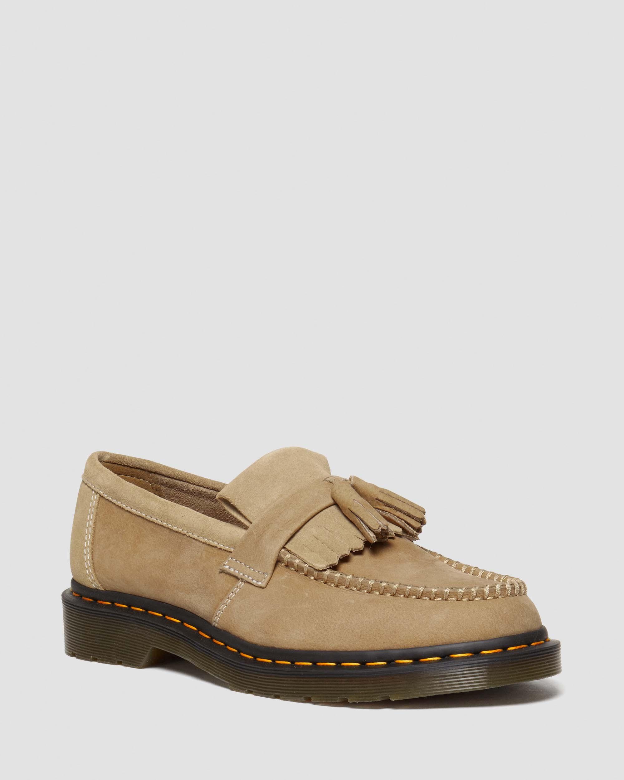 Dr. Martens' Adrian Tumbled Nubuck Leather Tassel Loafers In Tan,brown