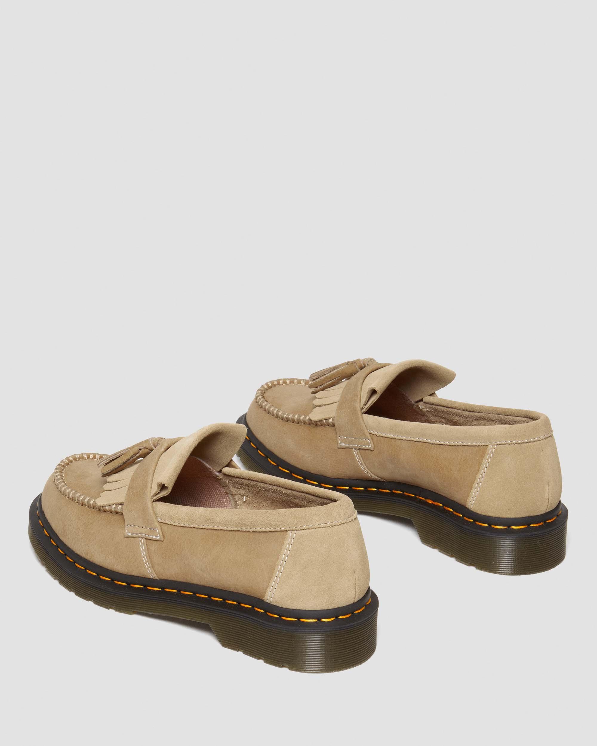 Shop Dr. Martens' Adrian Tumbled Nubuck Leather Tassel Loafers In Tan,brown