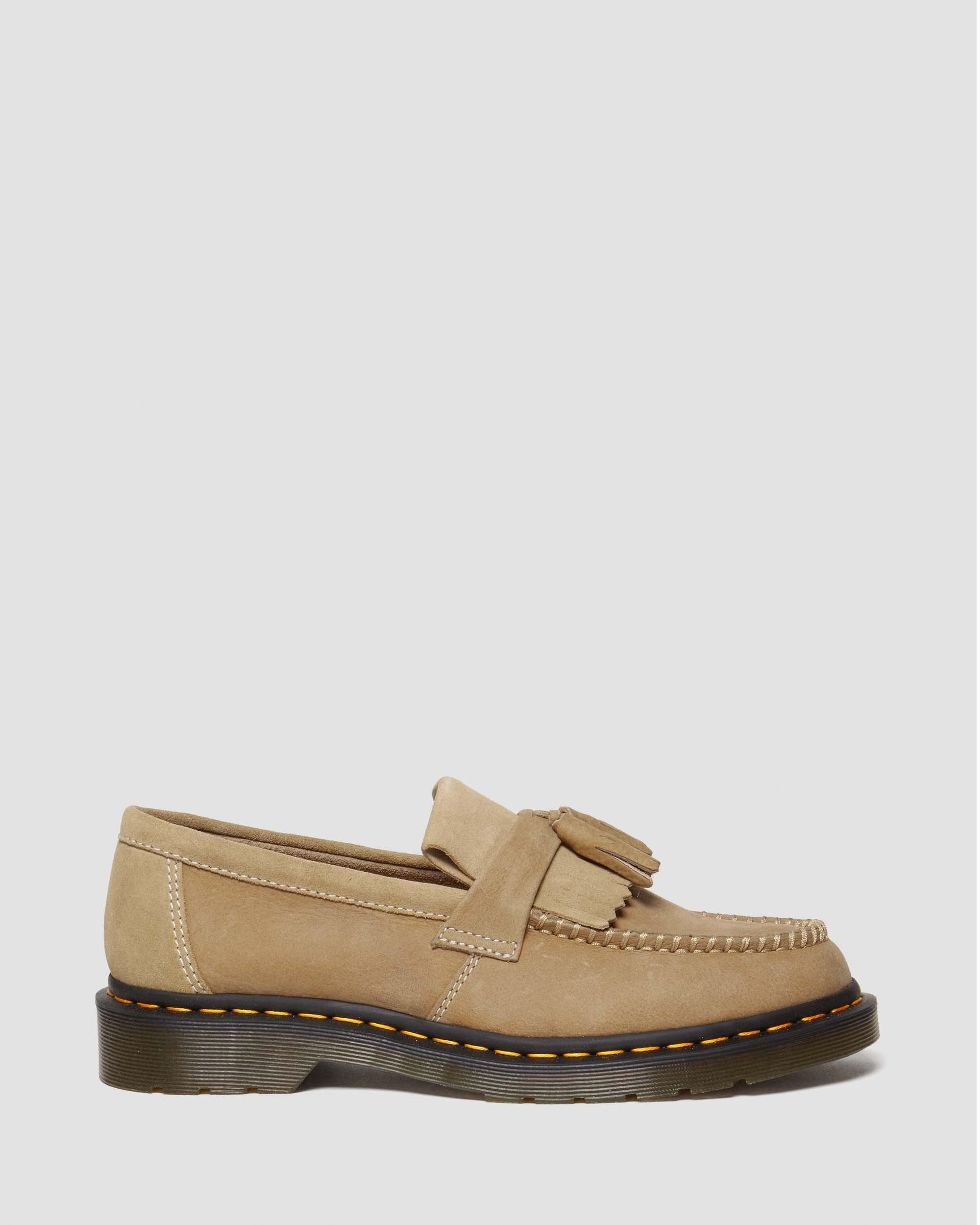Shop Dr. Martens' Adrian Tumbled Nubuck Leather Tassel Loafers In Tan,brown
