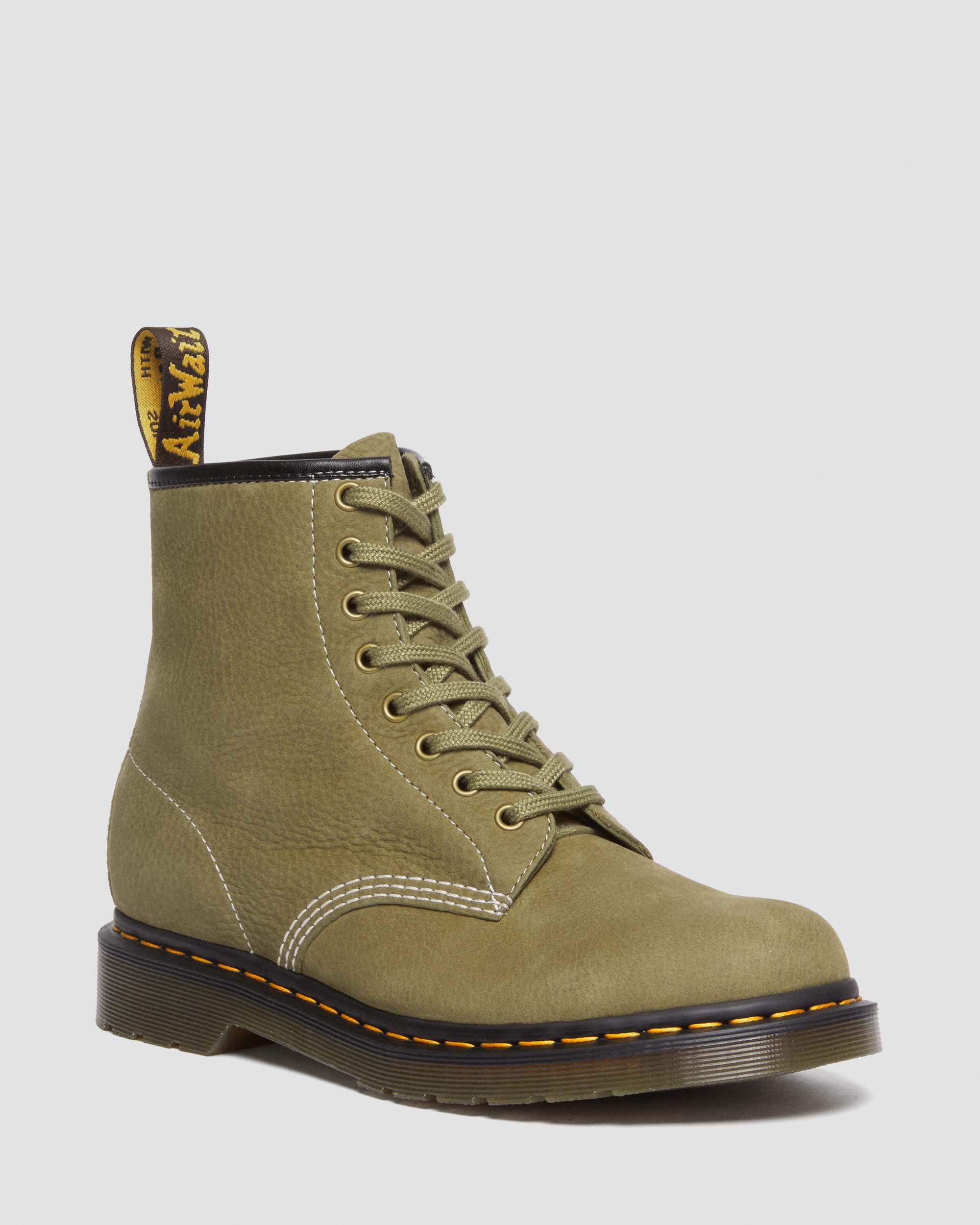 DR. MARTENS 1460 DISRUPT 8-EYE BLACK LEATHER BOOTS SIZE