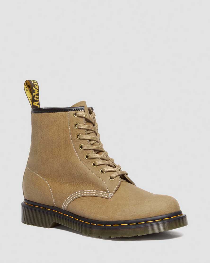 Dr. Martens 1460 Tumbled Nubuck Leather Lace Up Boots In Bräunen/braun