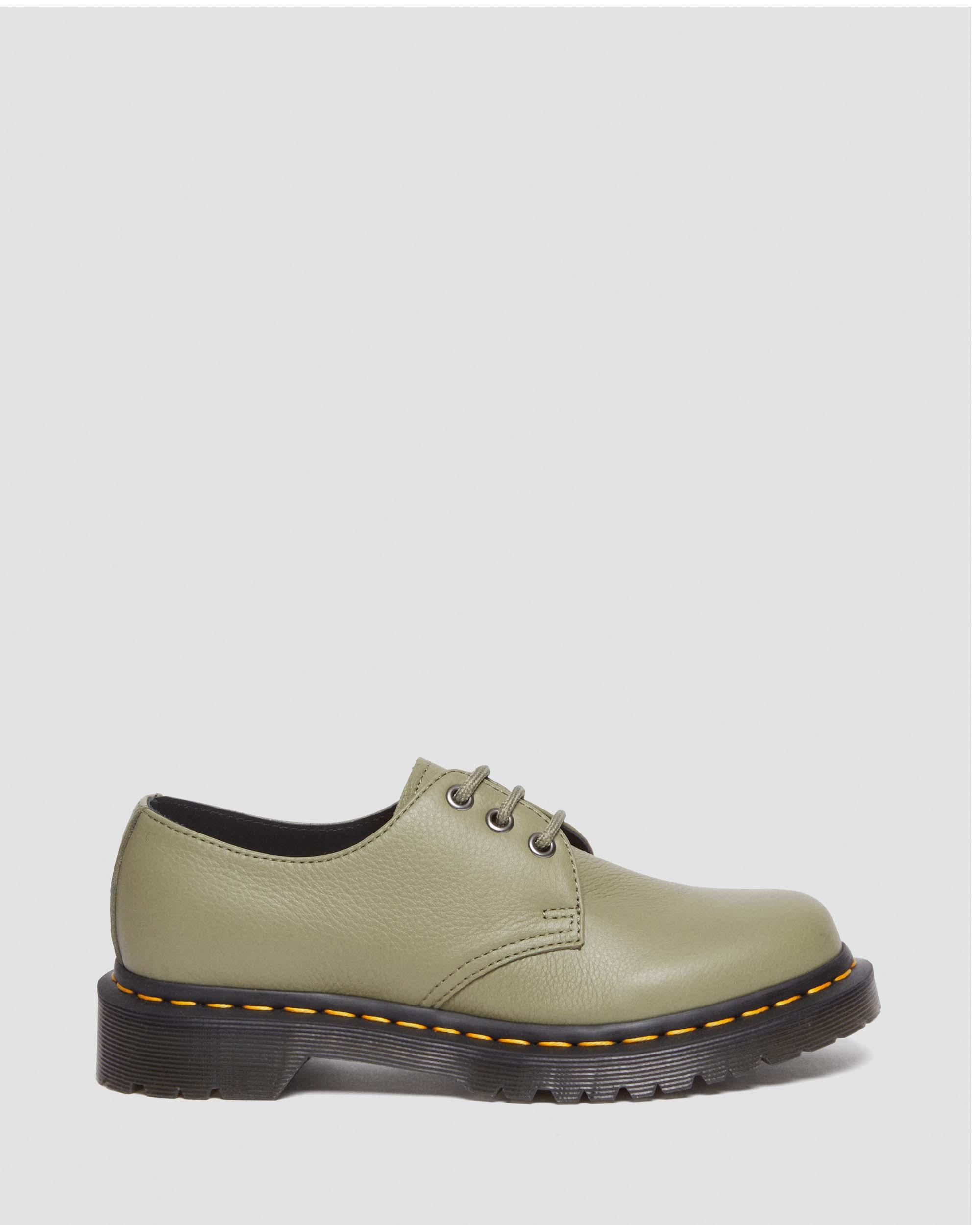 1461 Women's Virginia Leather Oxford Shoes in Muted Olive
