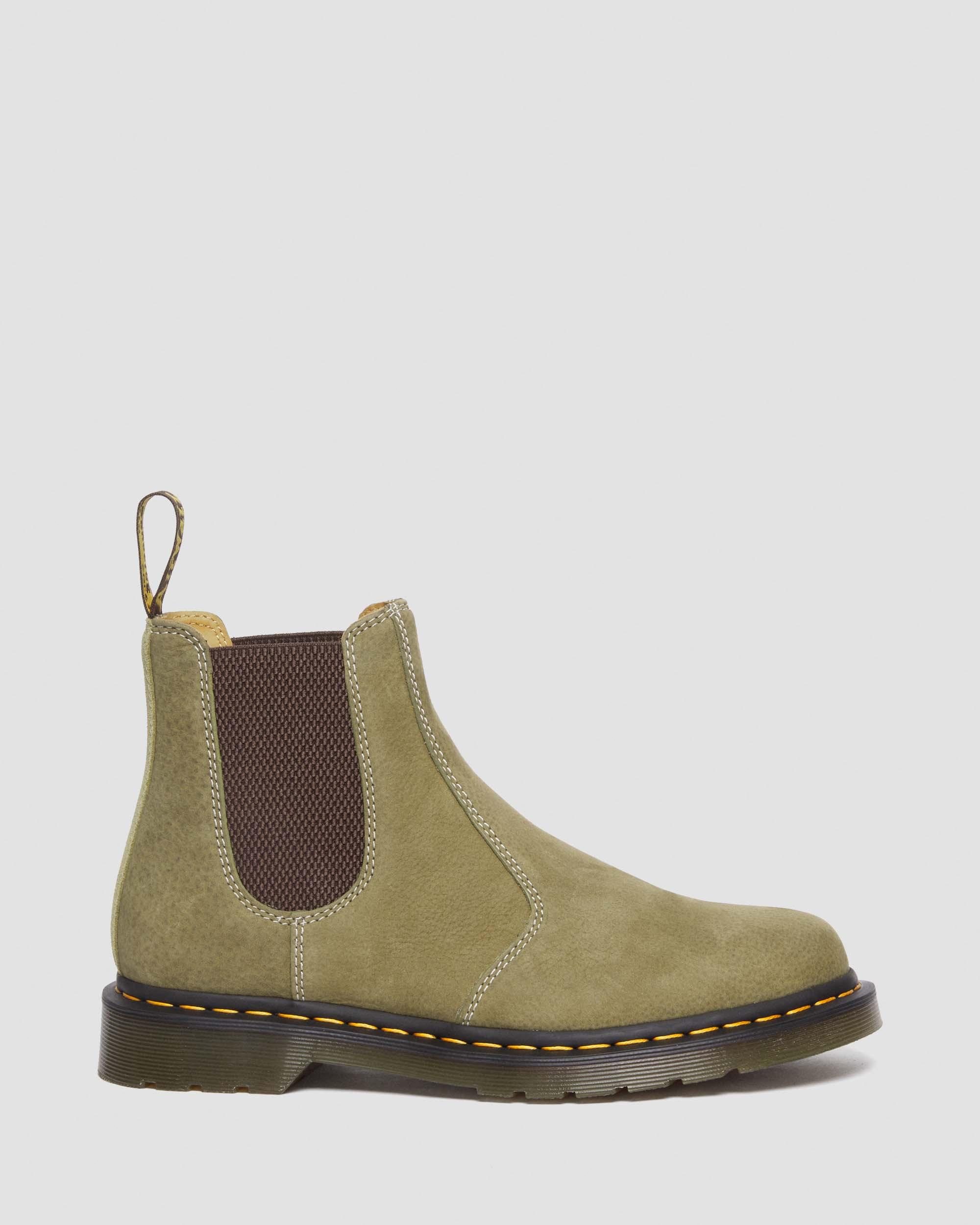2976 Tumbled Nubuck Leather Chelsea Boots in Muted Olive