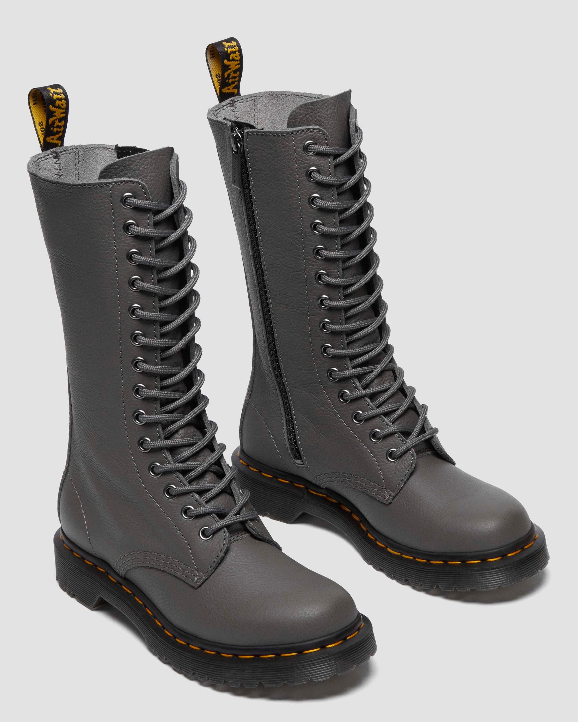 1B99 Virginia Leather Mid Calf Boots in Gunmetal