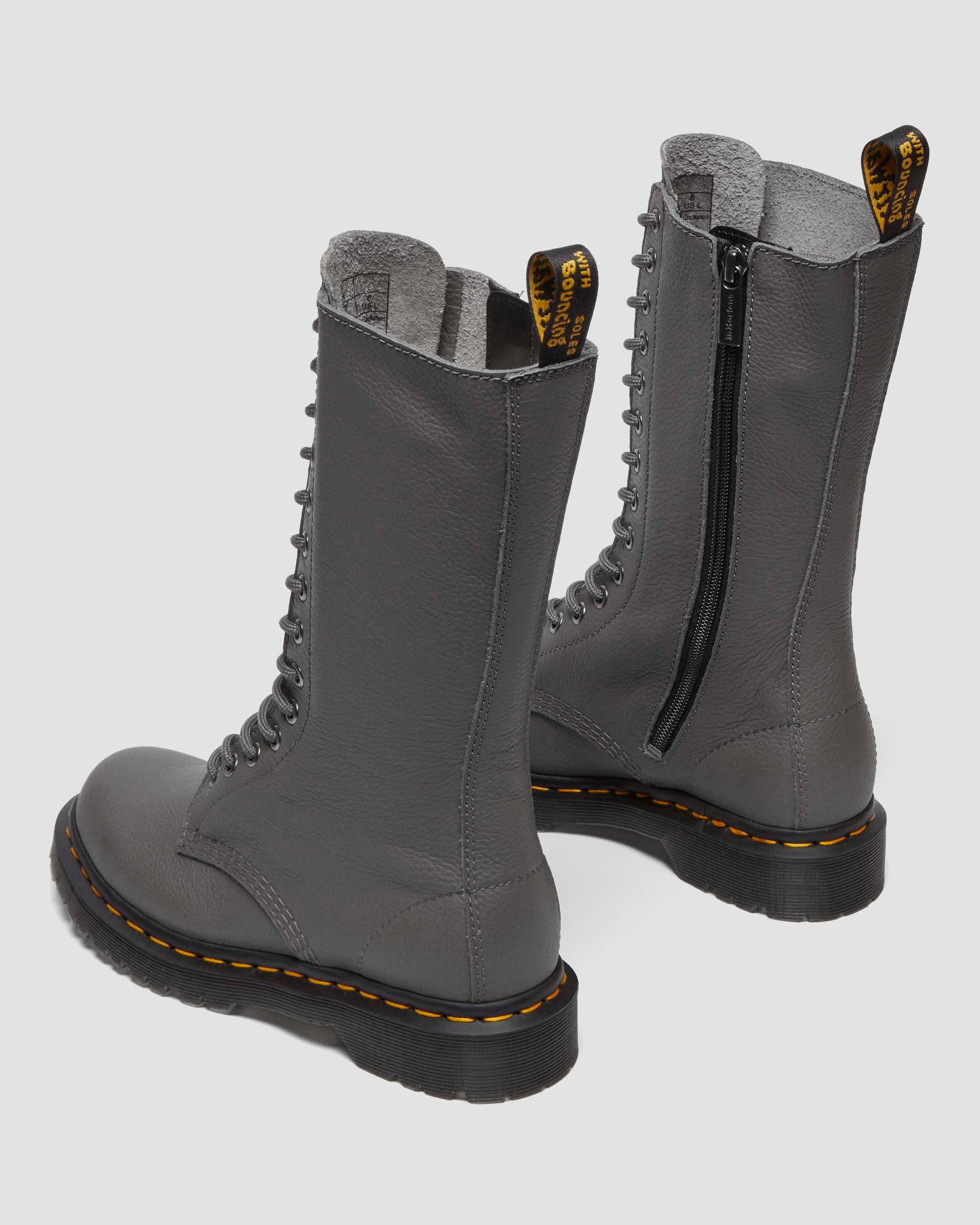 1B99 Virginia Leather Mid Calf Boots in Gunmetal