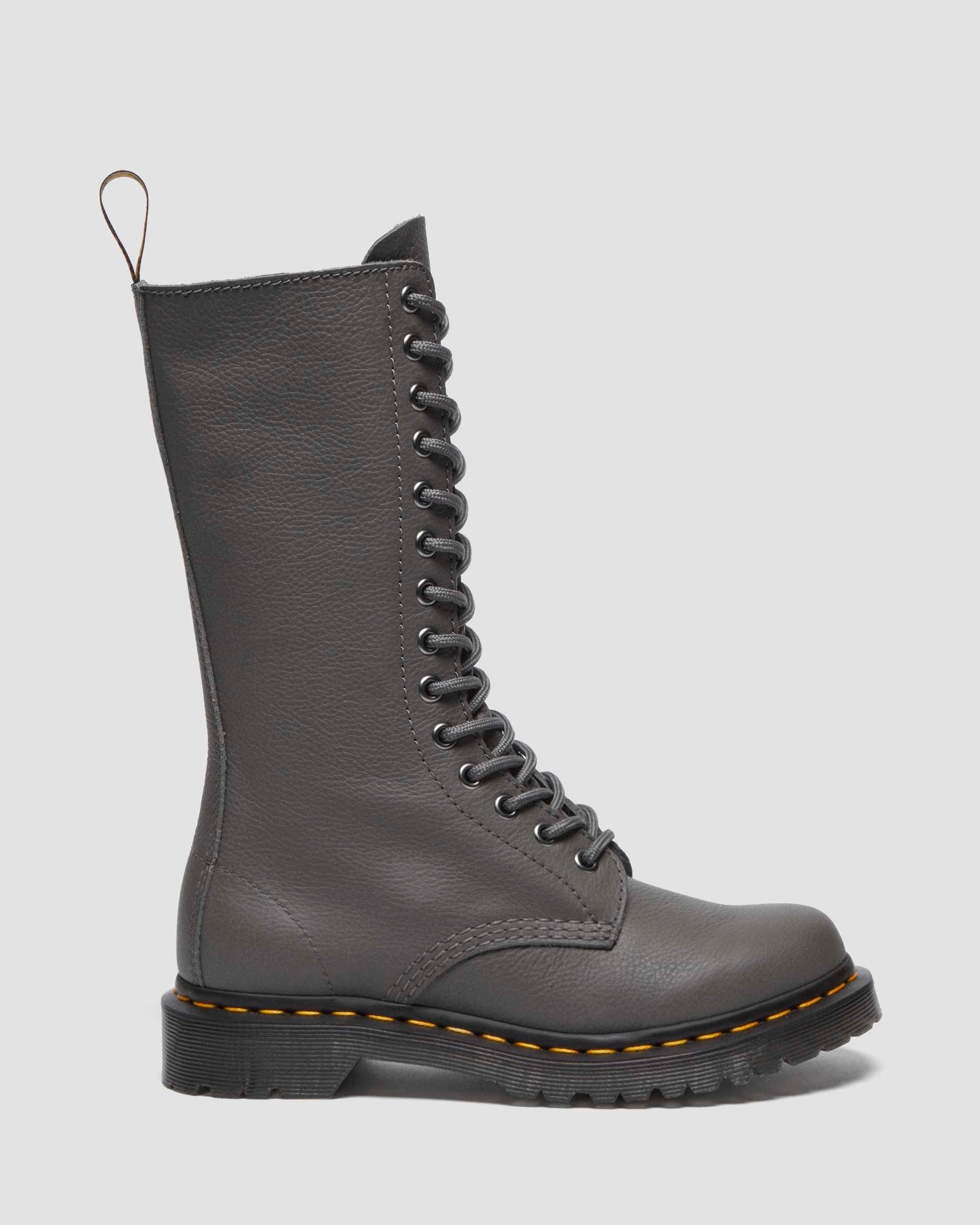 1B99 Virginia Leather Mid Calf Boots in Gunmetal