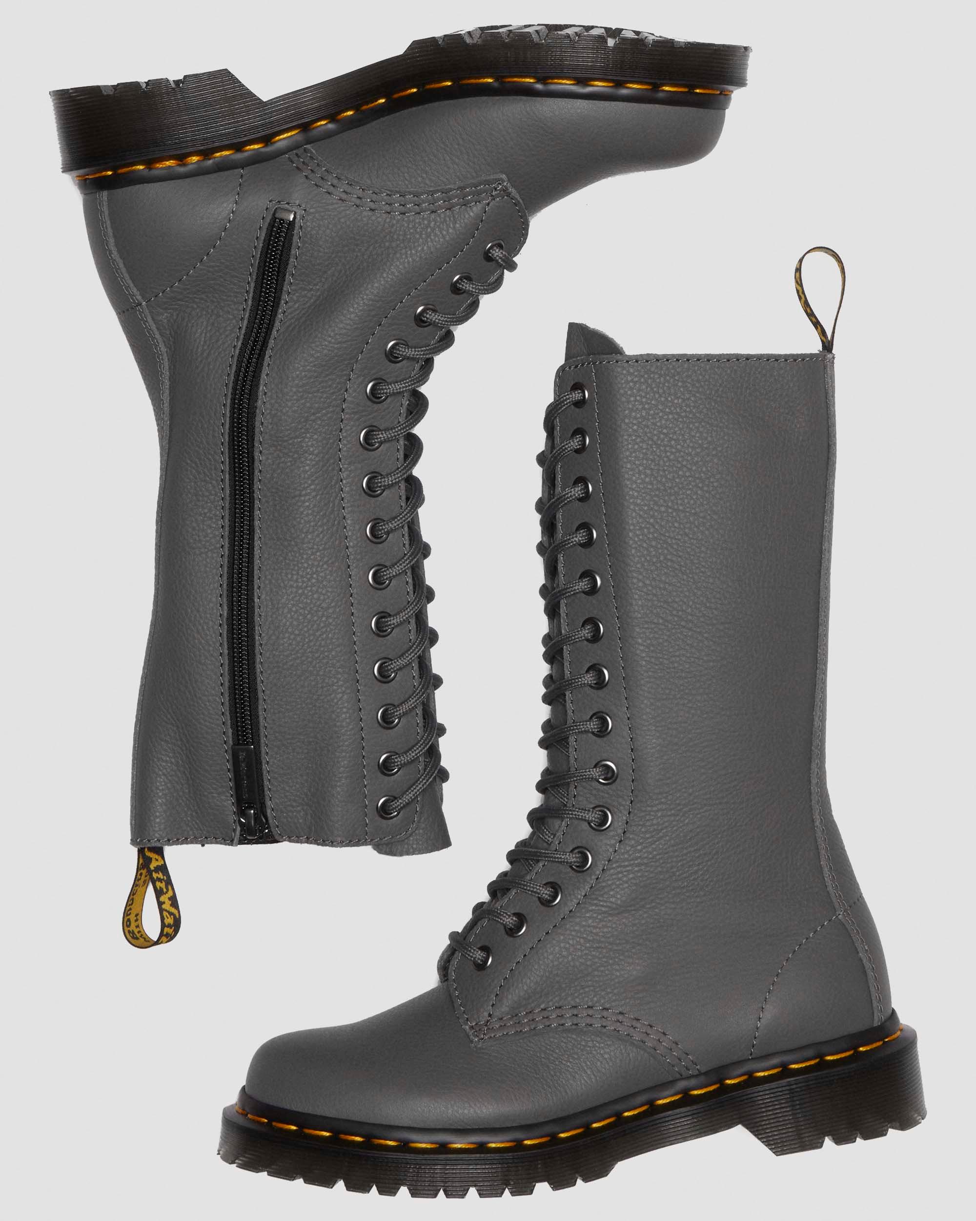 1B99 Virginia Leather Mid Calf Boots in Gunmetal