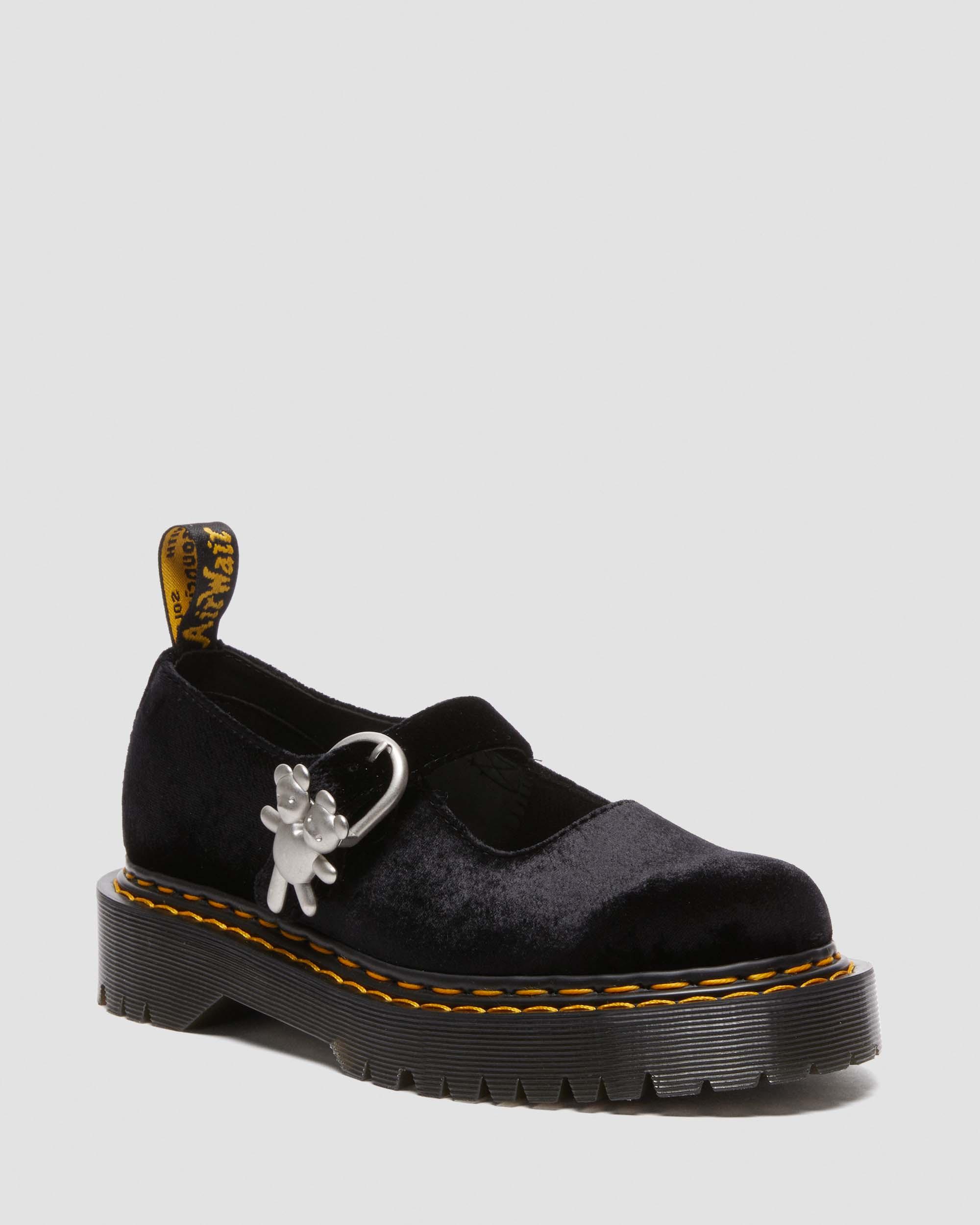 Addina Heaven by Marc Jacobs Velvet Shoes, Black | Dr. Martens