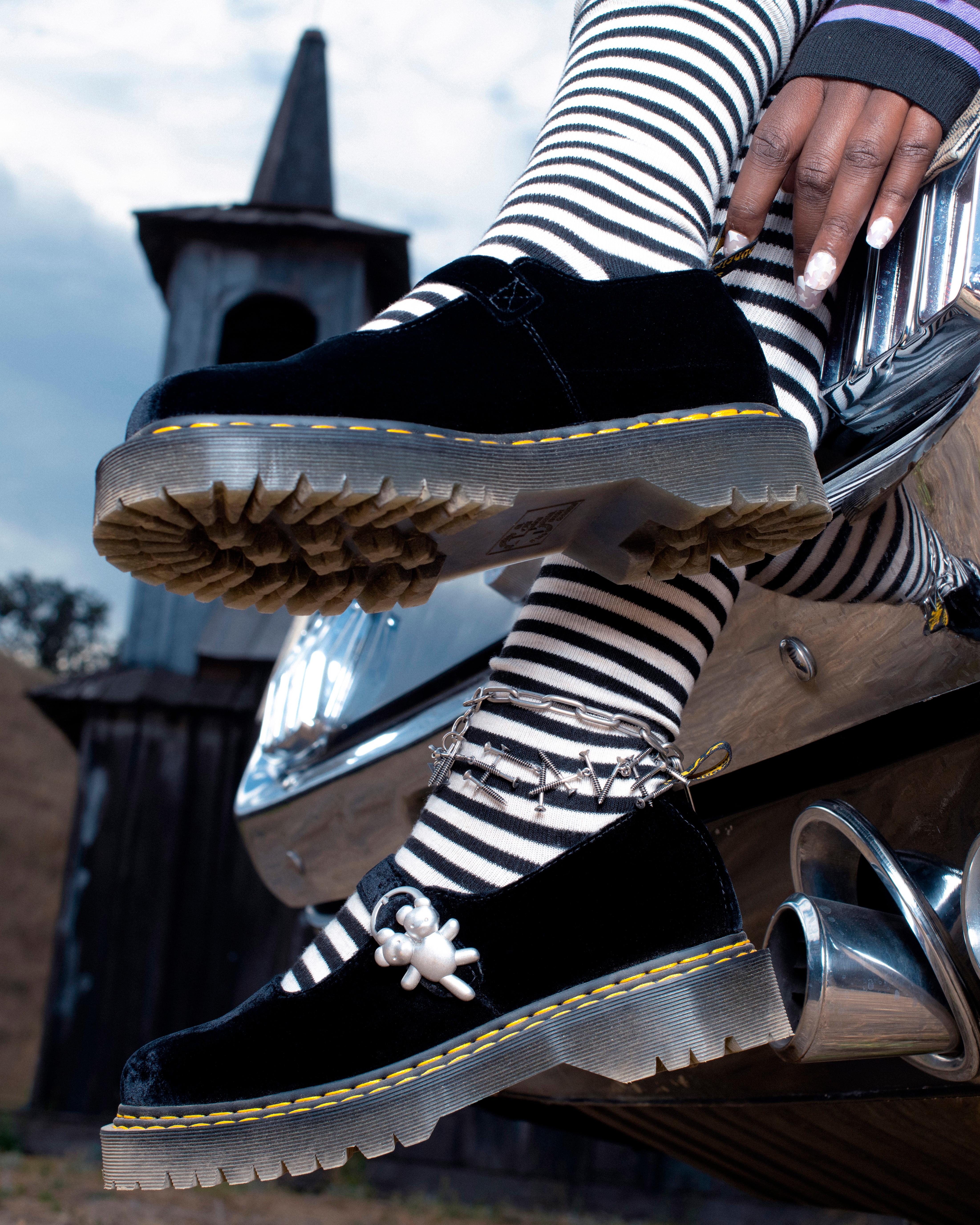 Addina Heaven by Marc Jacobs Velvet Shoes in BLACK | Dr. Martens™