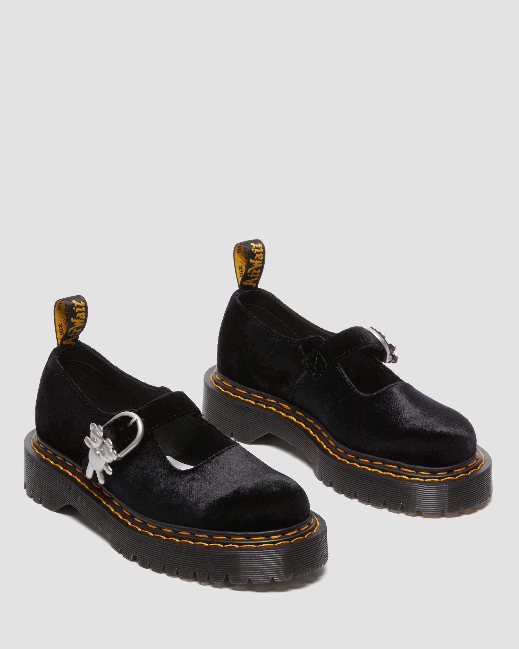 Addina Heaven by Marc Jacobs Velvet Shoes, Black | Dr. Martens