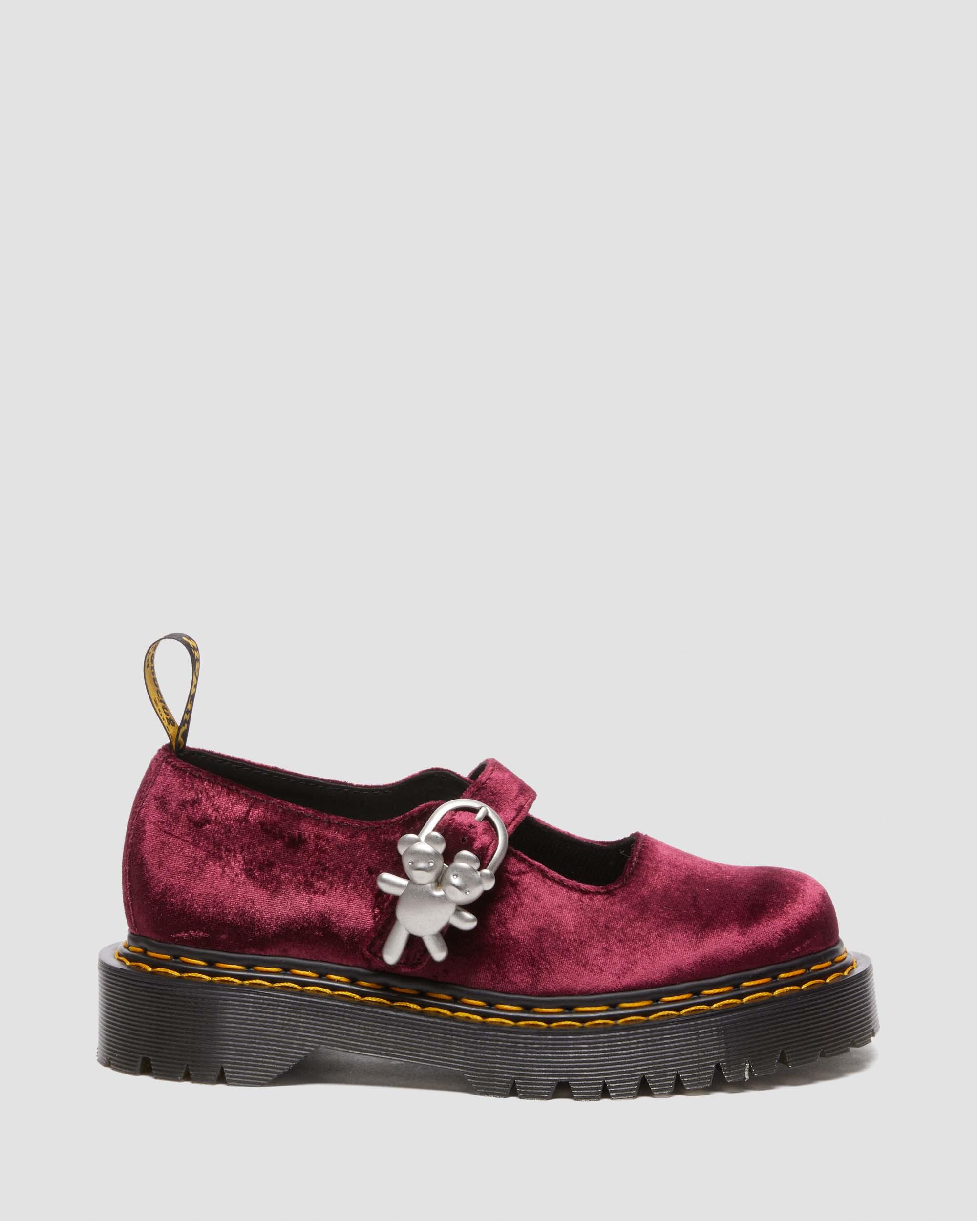 Addina Heaven by Marc Jacobs Velvet Shoes in Cherry Red