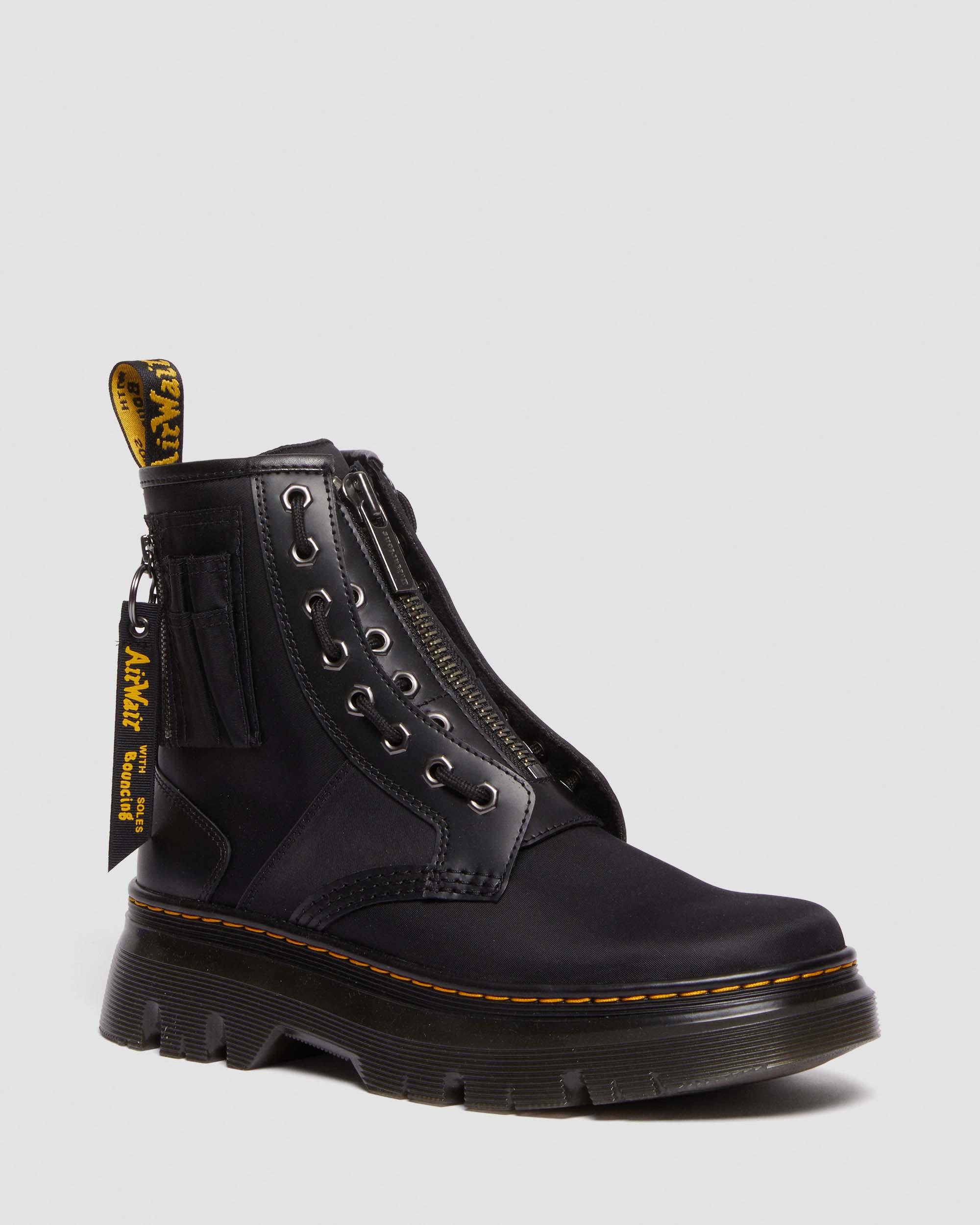 Tarik Alpha Industries Leather & Nylon Utility Boots in BLACK | Dr