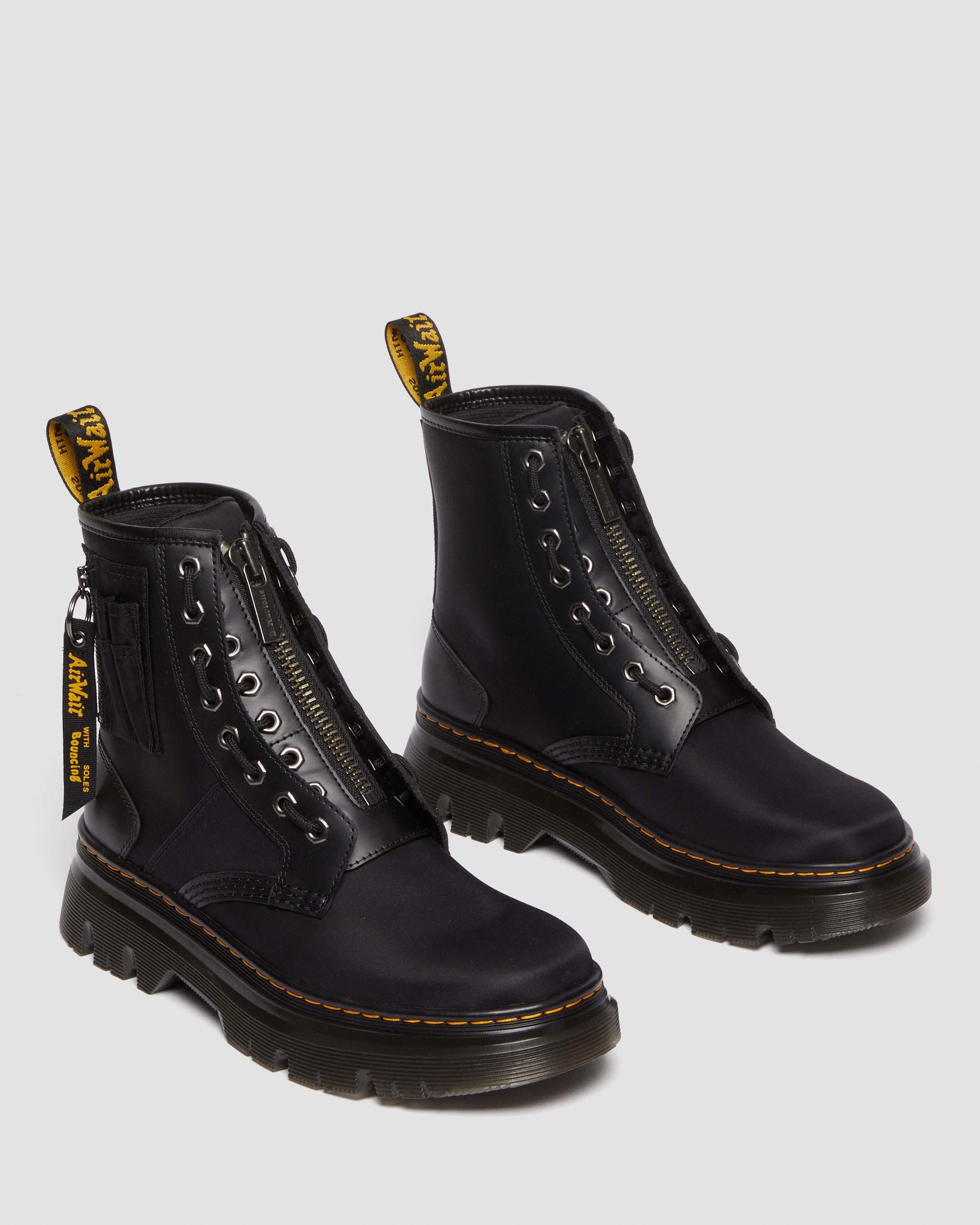 Tarik Alpha Industries Leather & Nylon Utility Boots in BLACK | Dr