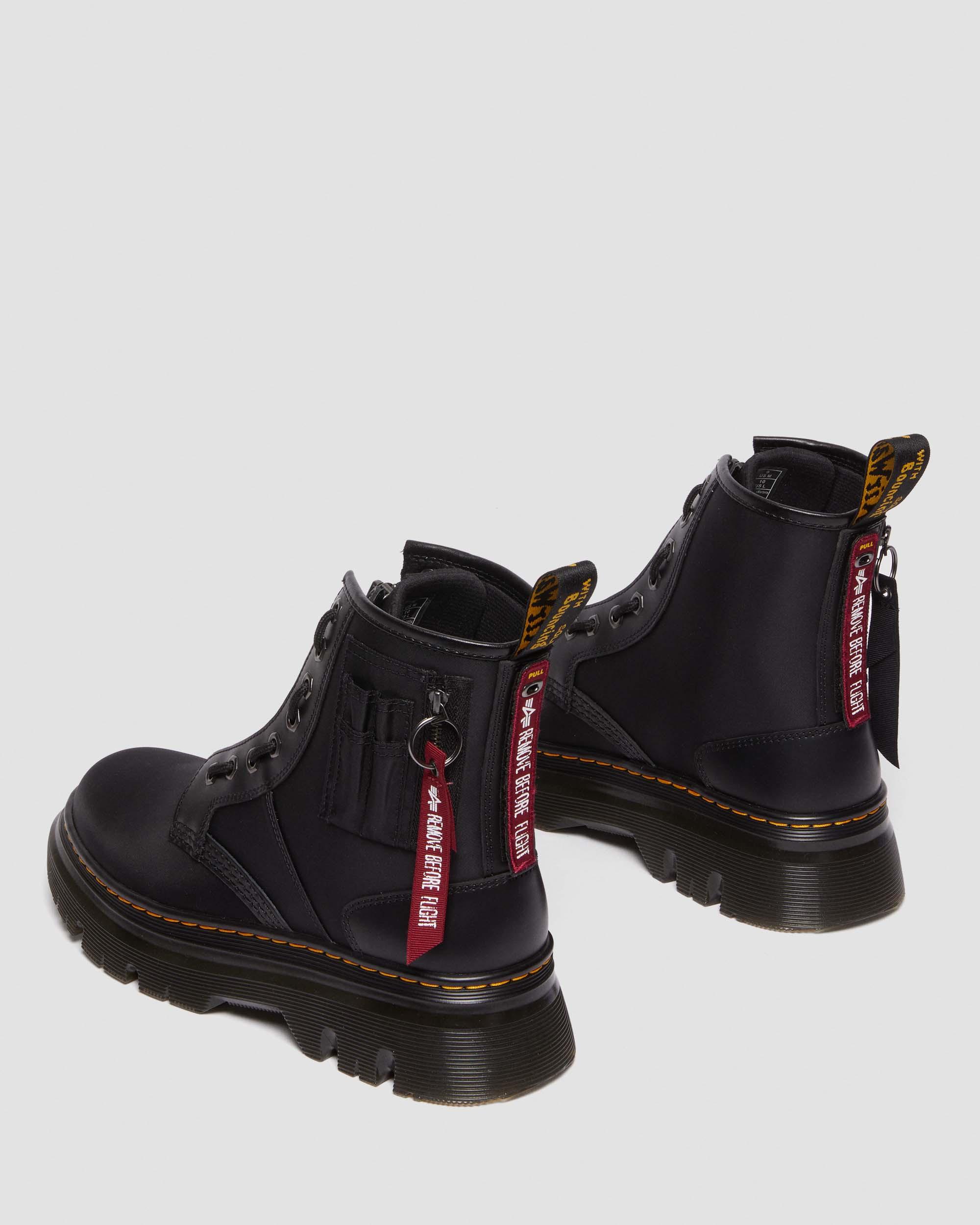Tarik Alpha Industries Leather & Nylon Utility Boots in BLACK | Dr