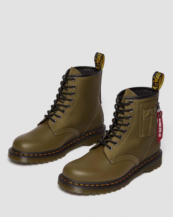 1460 Ben Alpha Industries Nylon & Leather Lace Up Boots in 1460 Ben Alpha Industries Nylon & Leather Lace Up Boots in