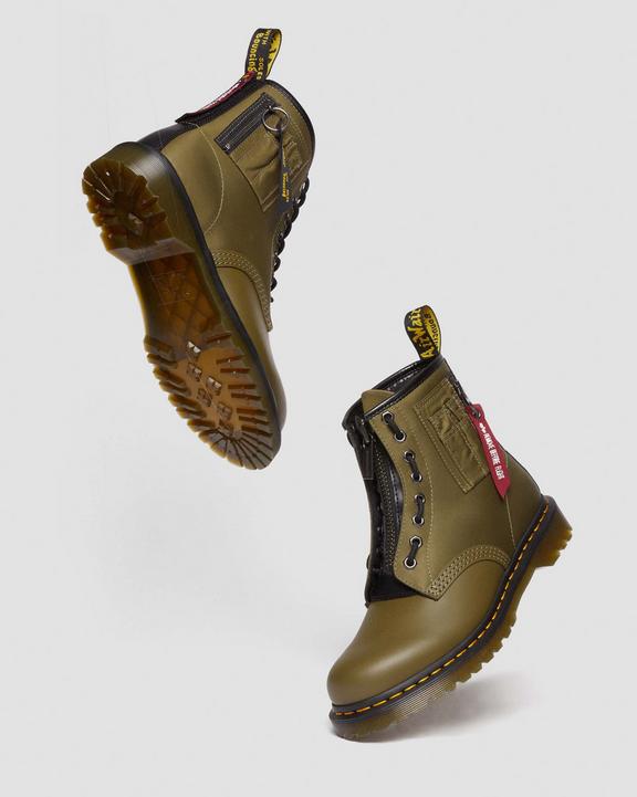 1460 Ben Alpha Industries Nylon & Leather Lace Up Boots in 1460 Ben Alpha Industries Nylon & Leather Lace Up Boots in