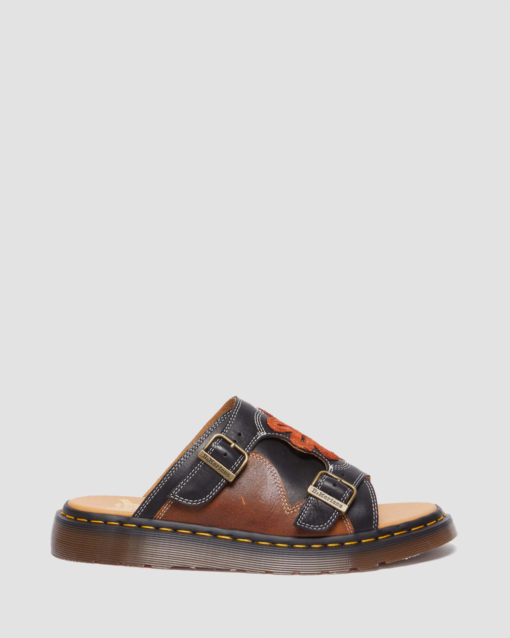 Dayne Made in England Leather & Suede Applique Slide -sandaalit