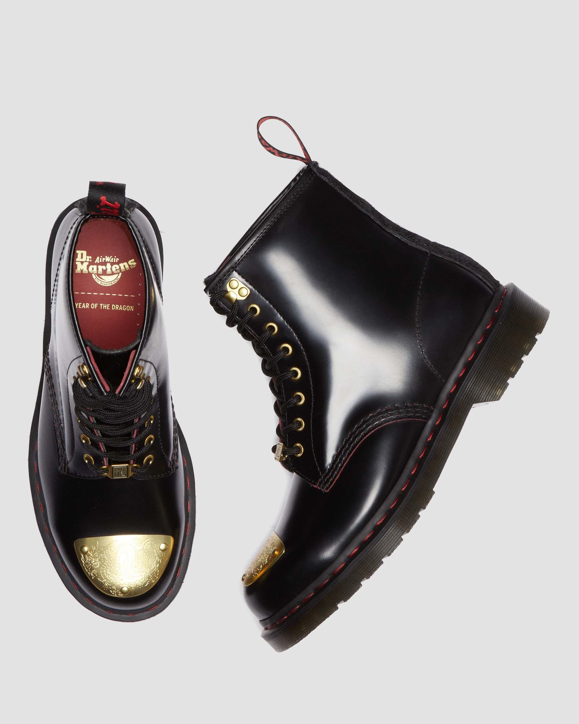 1460 Year of the Dragon Leather Lace Up Boots, Black | Dr. Martens