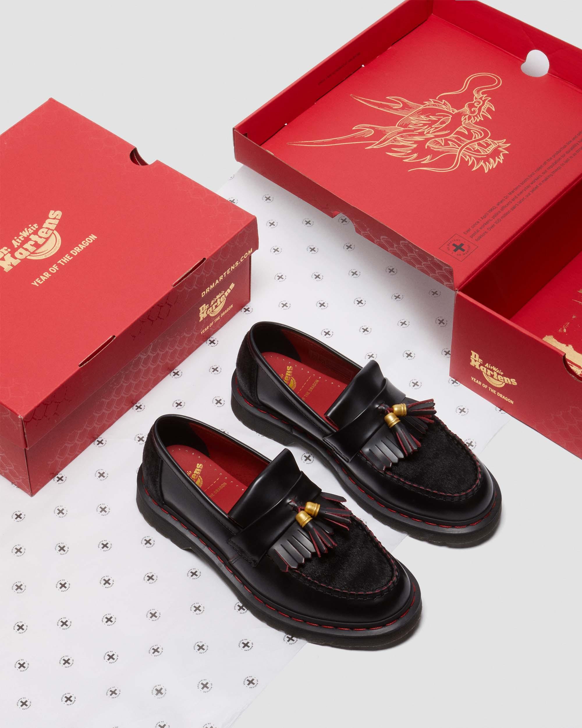 Adrian Year of the Dragon Hair-On Tassel Loafers