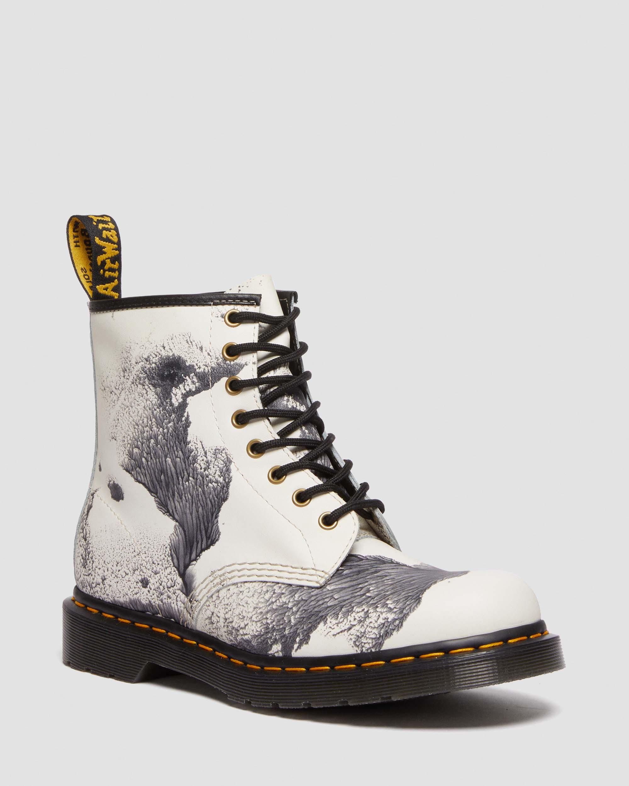 Dr. Martens' 1460 Tate Decal Boot In Decalcomania, Women's At Urban Outfitters In Black,multi,printed