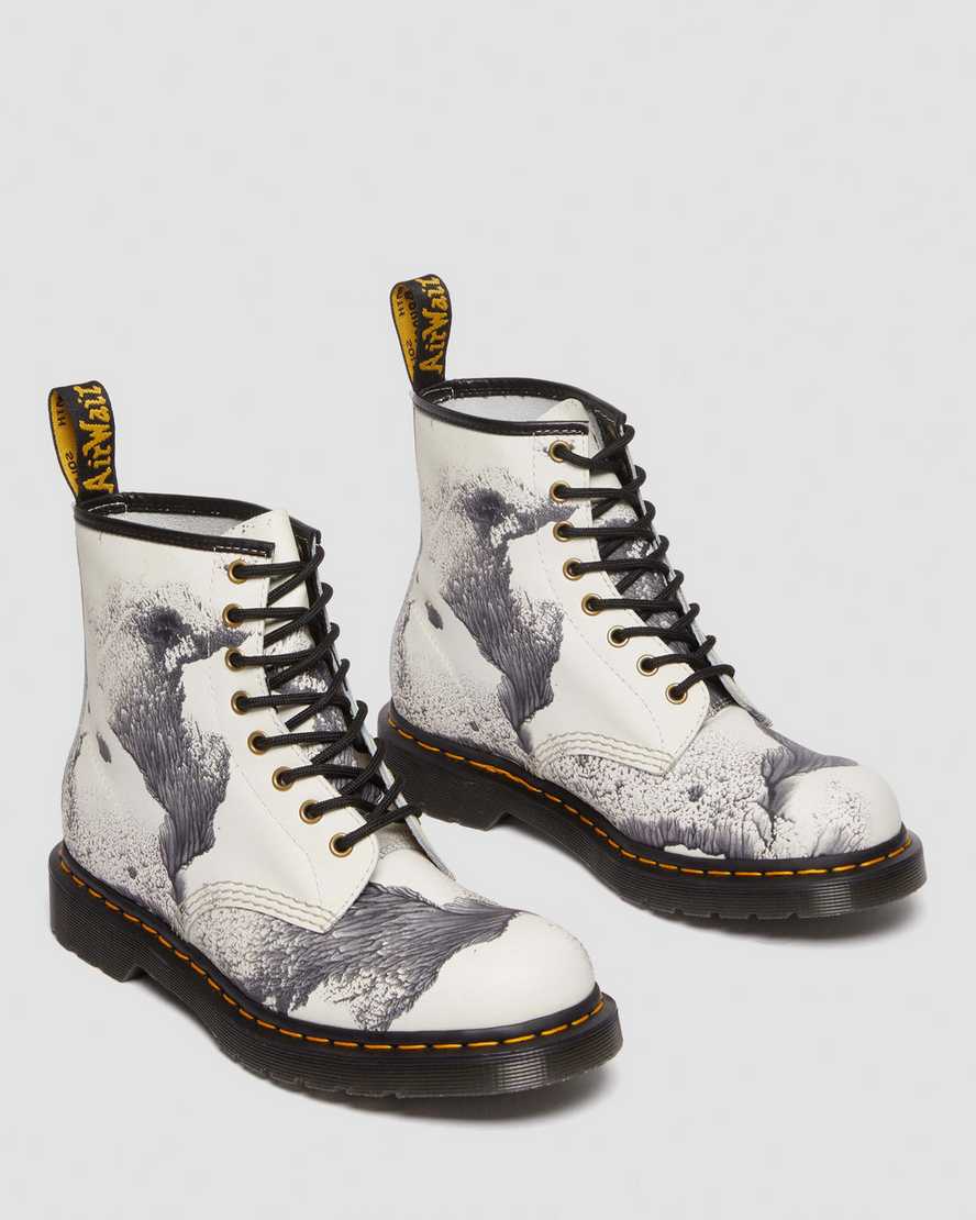 Dr. Martens' 1460 Tate Decal Boot In Decalcomania, Women's At Urban Outfitters In Black,multi,printed