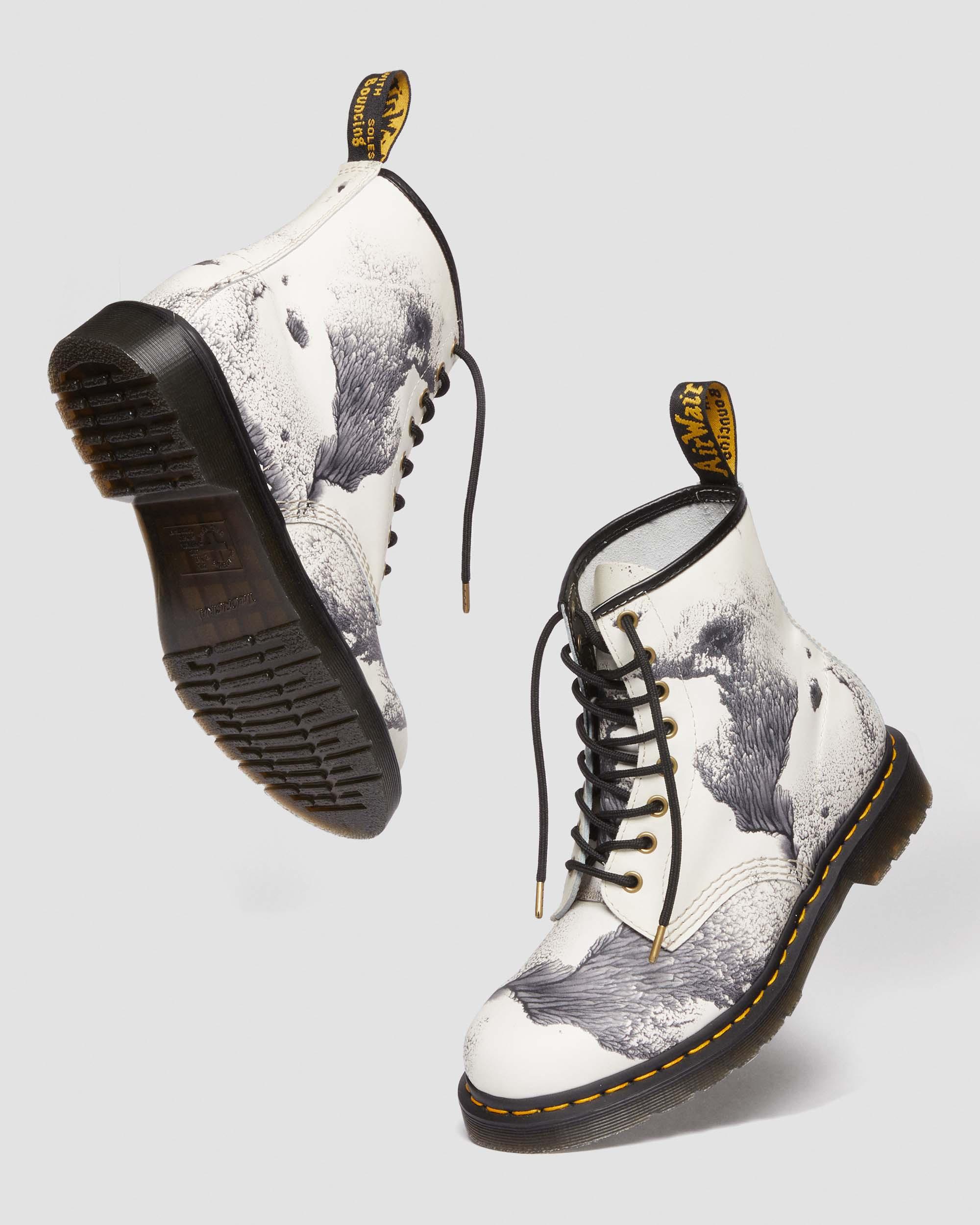 Shop Dr. Martens' 1460 Tate 'decalcomania' Backhand Leather Lace Up Boots In Black,multi,printed
