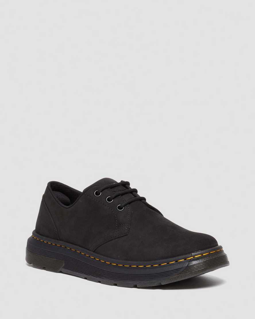 Dr. Martens' Crewson Lo Buffbuck Leather Casual Shoes In Black