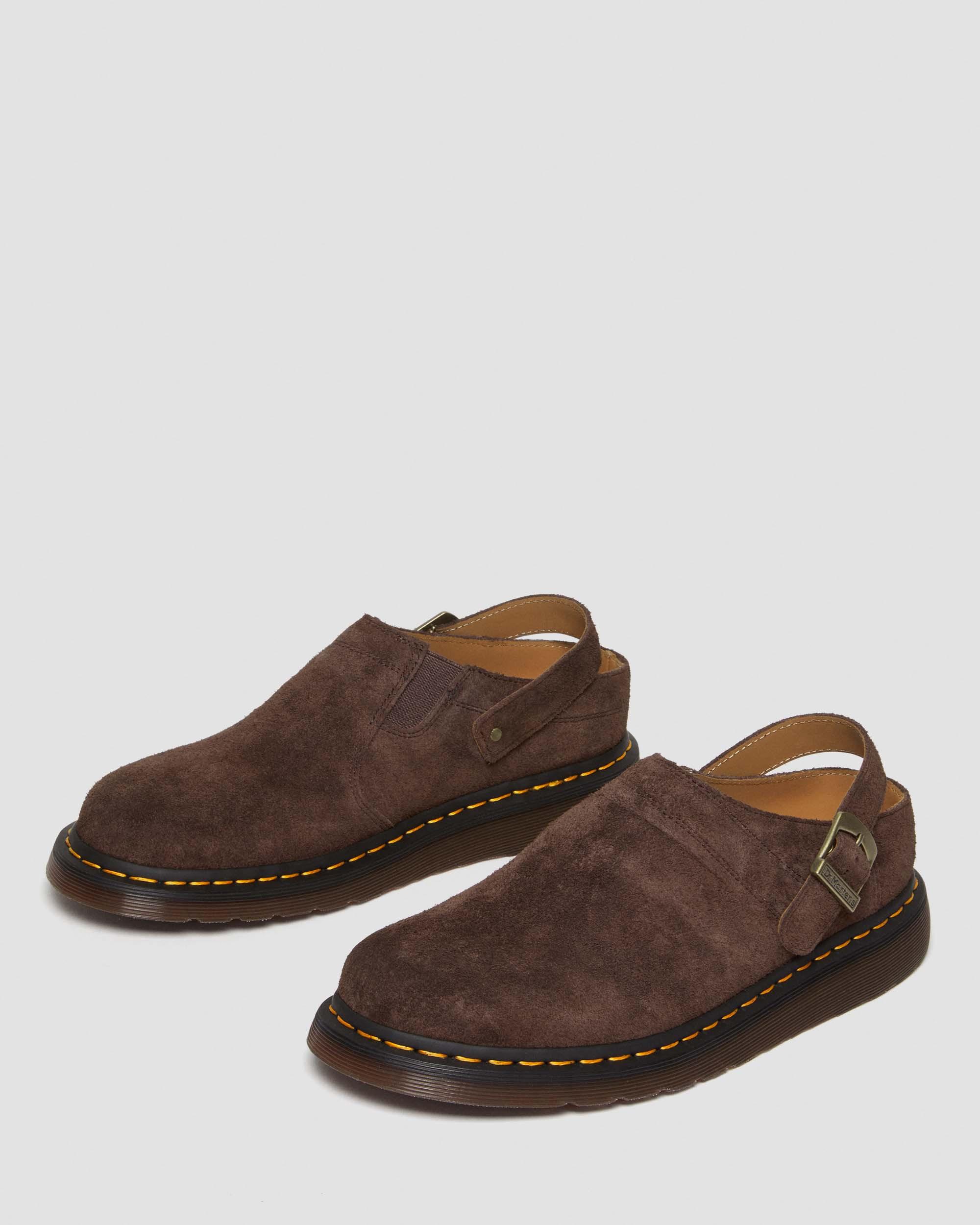 Isham Desert Oasis Suede Mules in DARK BROWN | Dr. Martens™