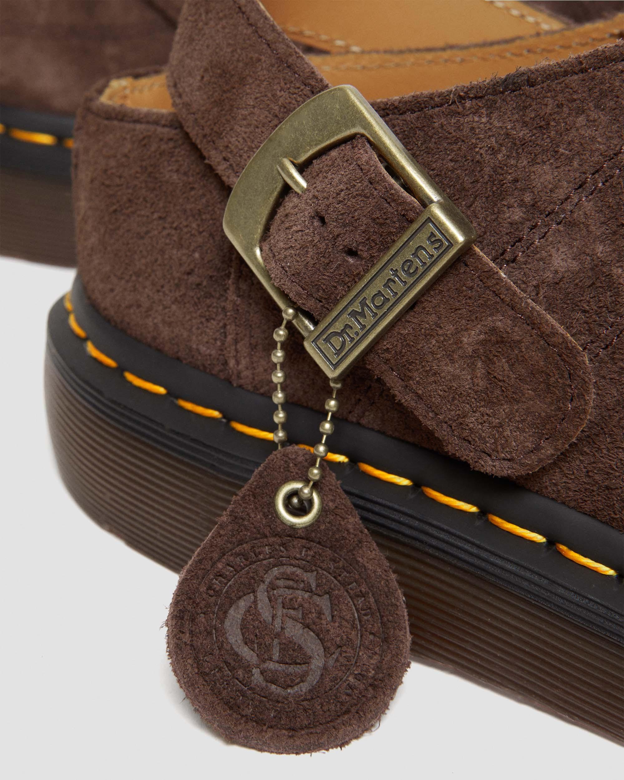 Isham Desert Oasis Suede Mules in DARK BROWN | Dr. Martens™