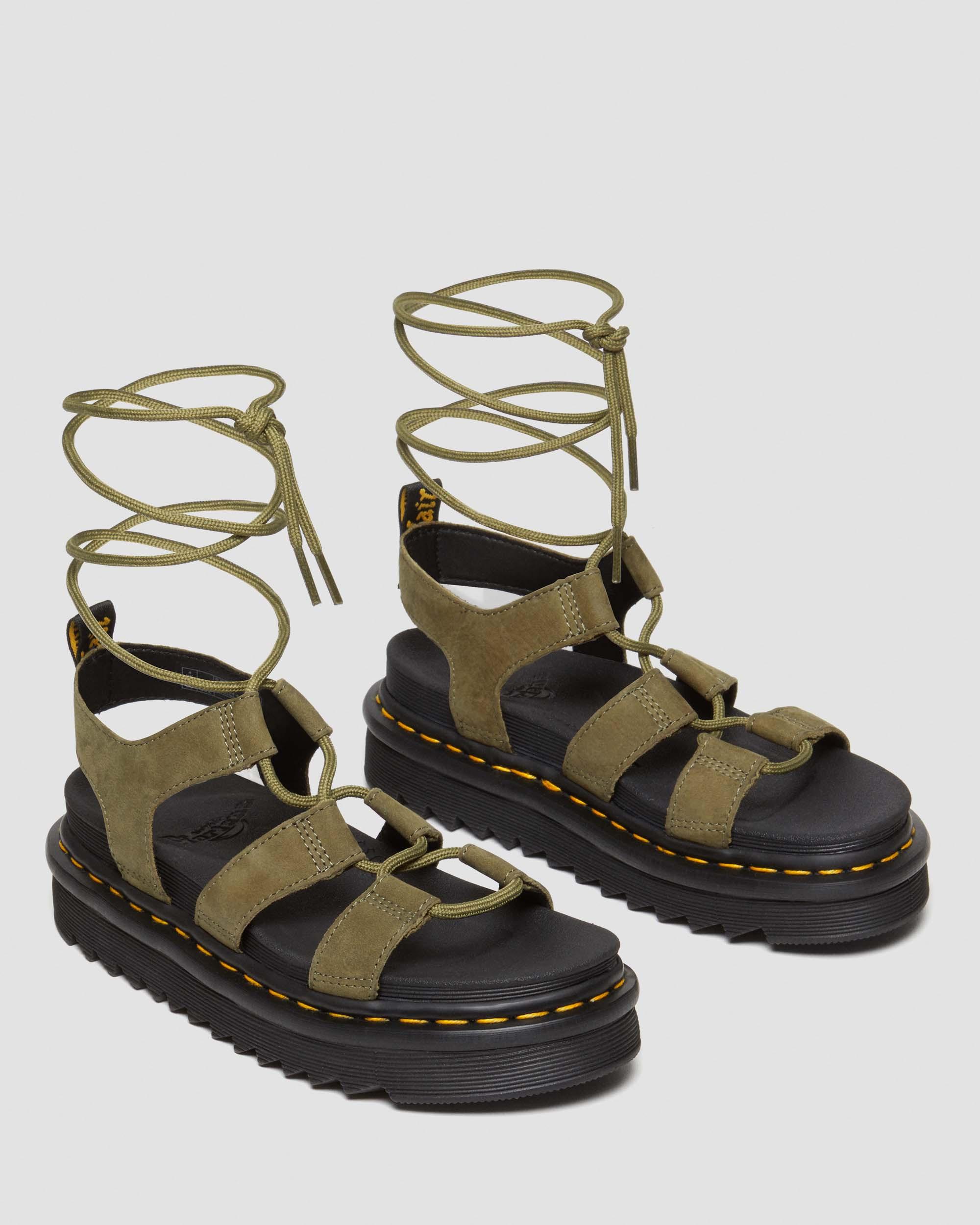Sandales Nartilla en cuir Tumbled Nubuck in Muted Olive