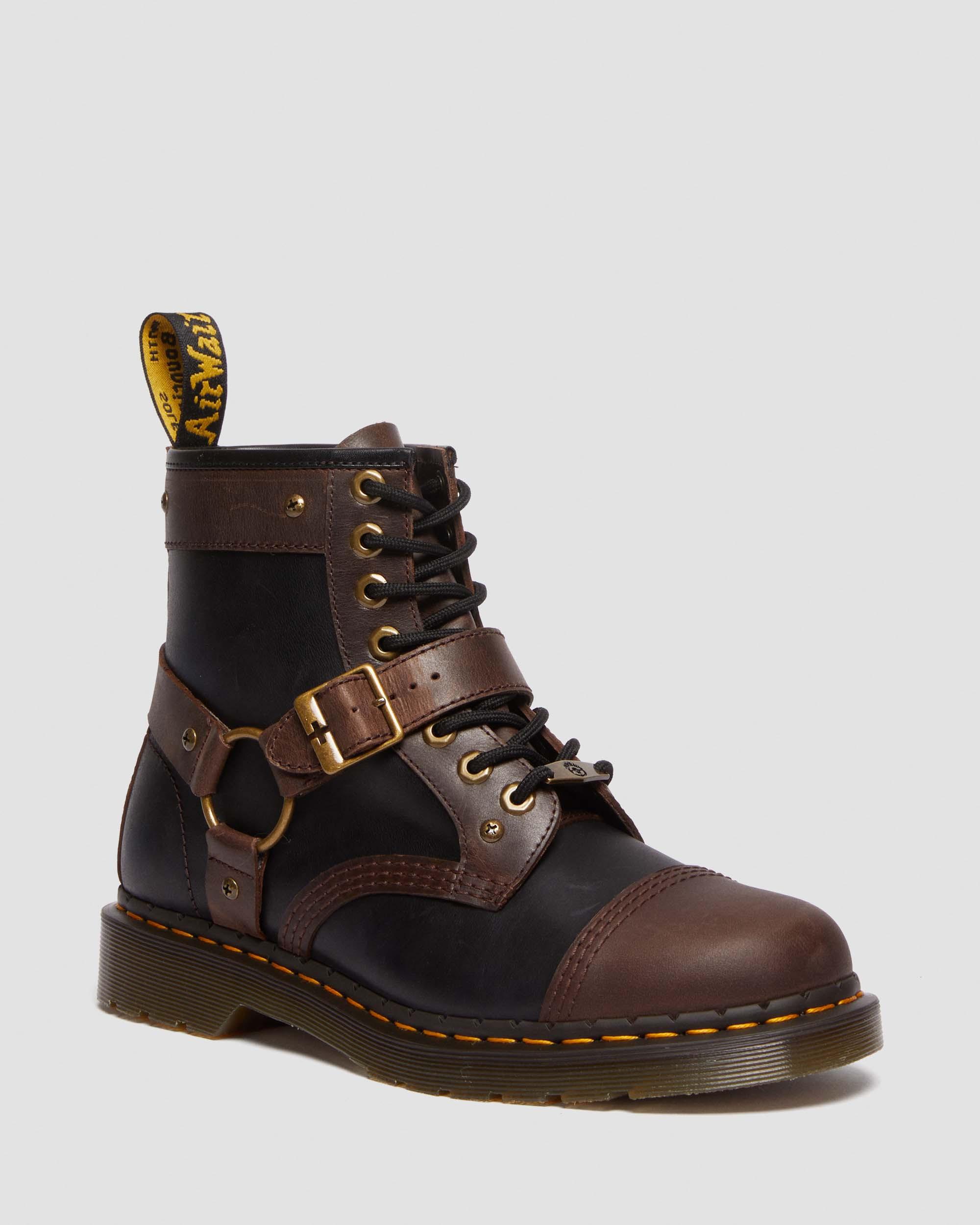 1460 WB Mad Max Leather Lace Up Boots in BLACK+BROWN | Dr. Martens™