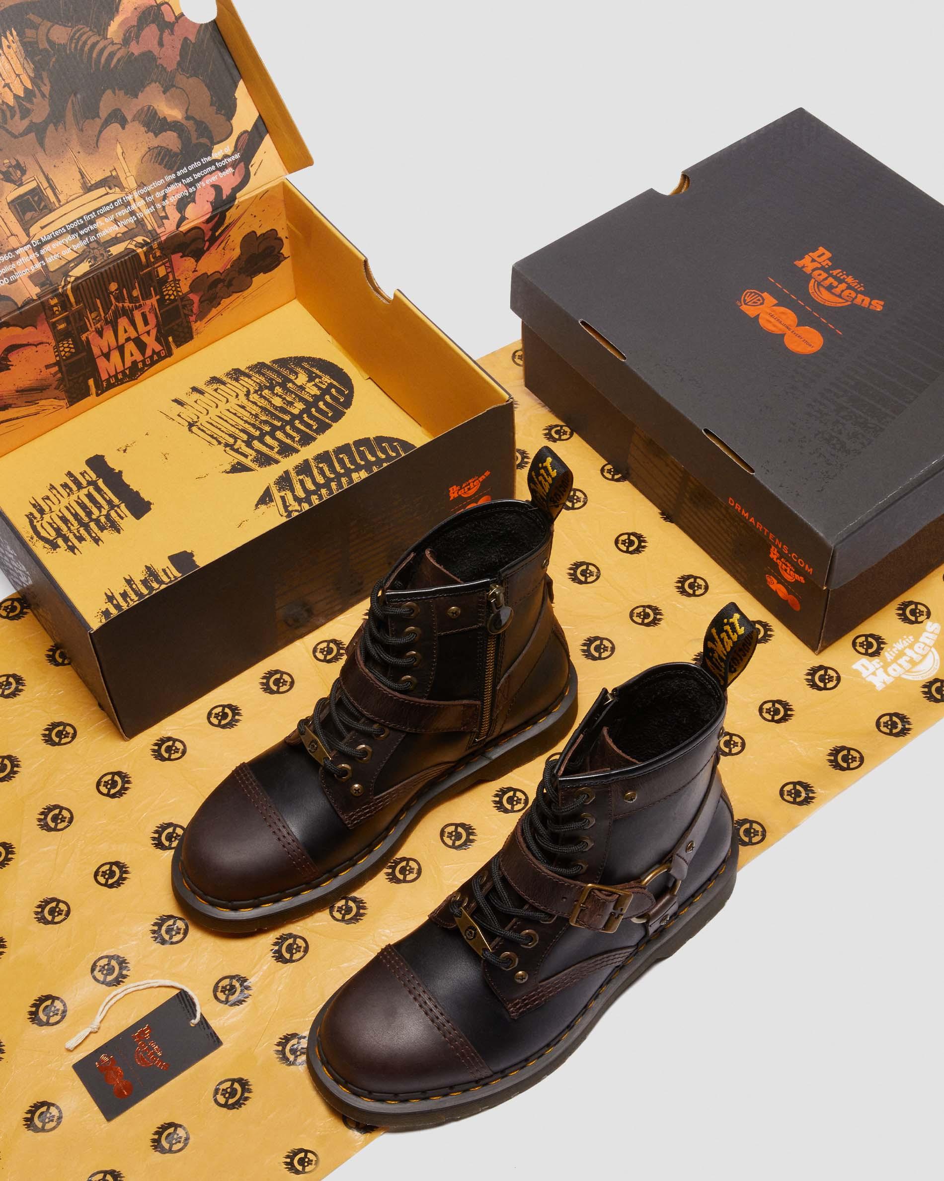 1460 Mad Max Leather Boots in Black+Brown