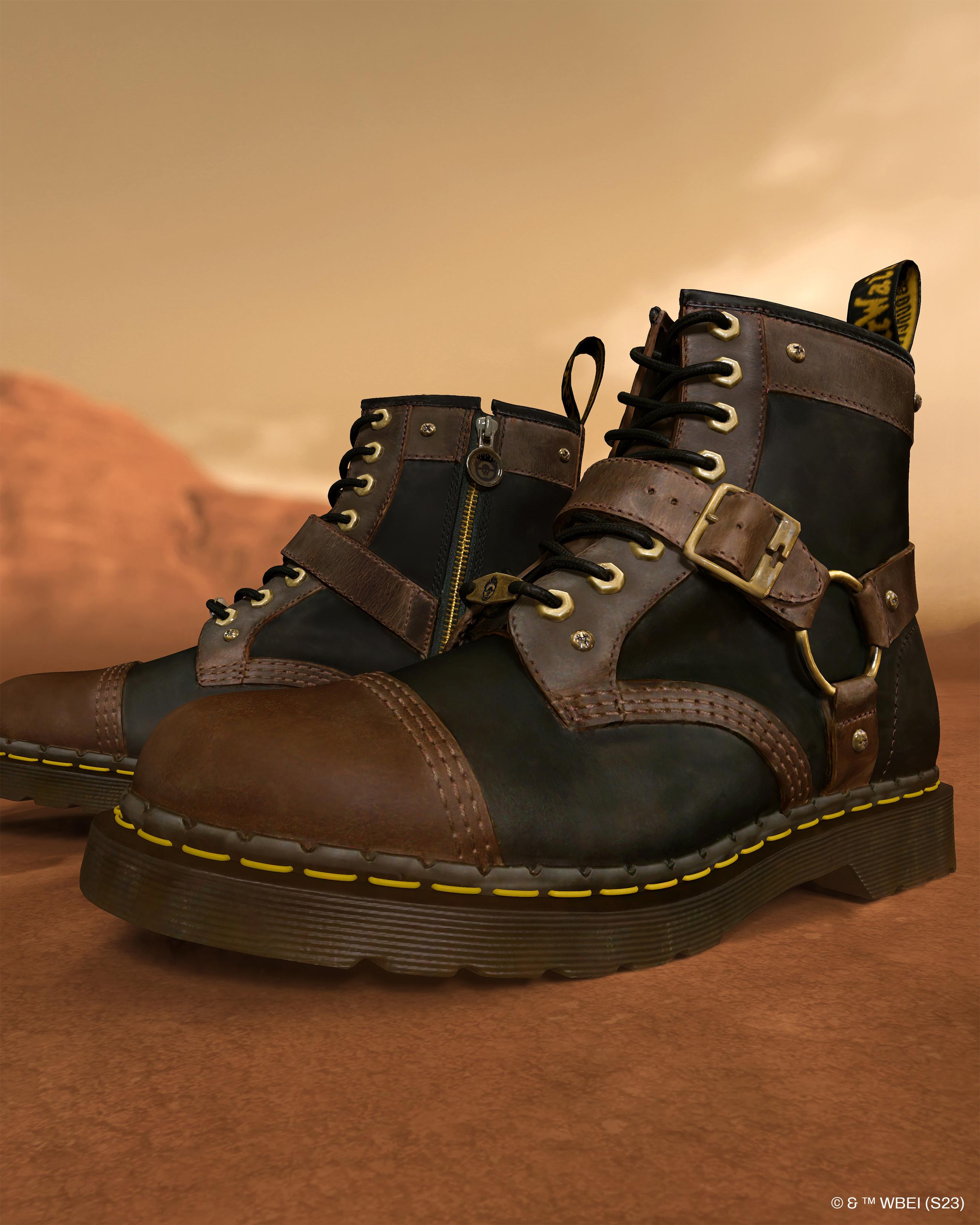 1460 WB Mad Max Leather Lace Up Boots in BLACK+BROWN | Dr. Martens™