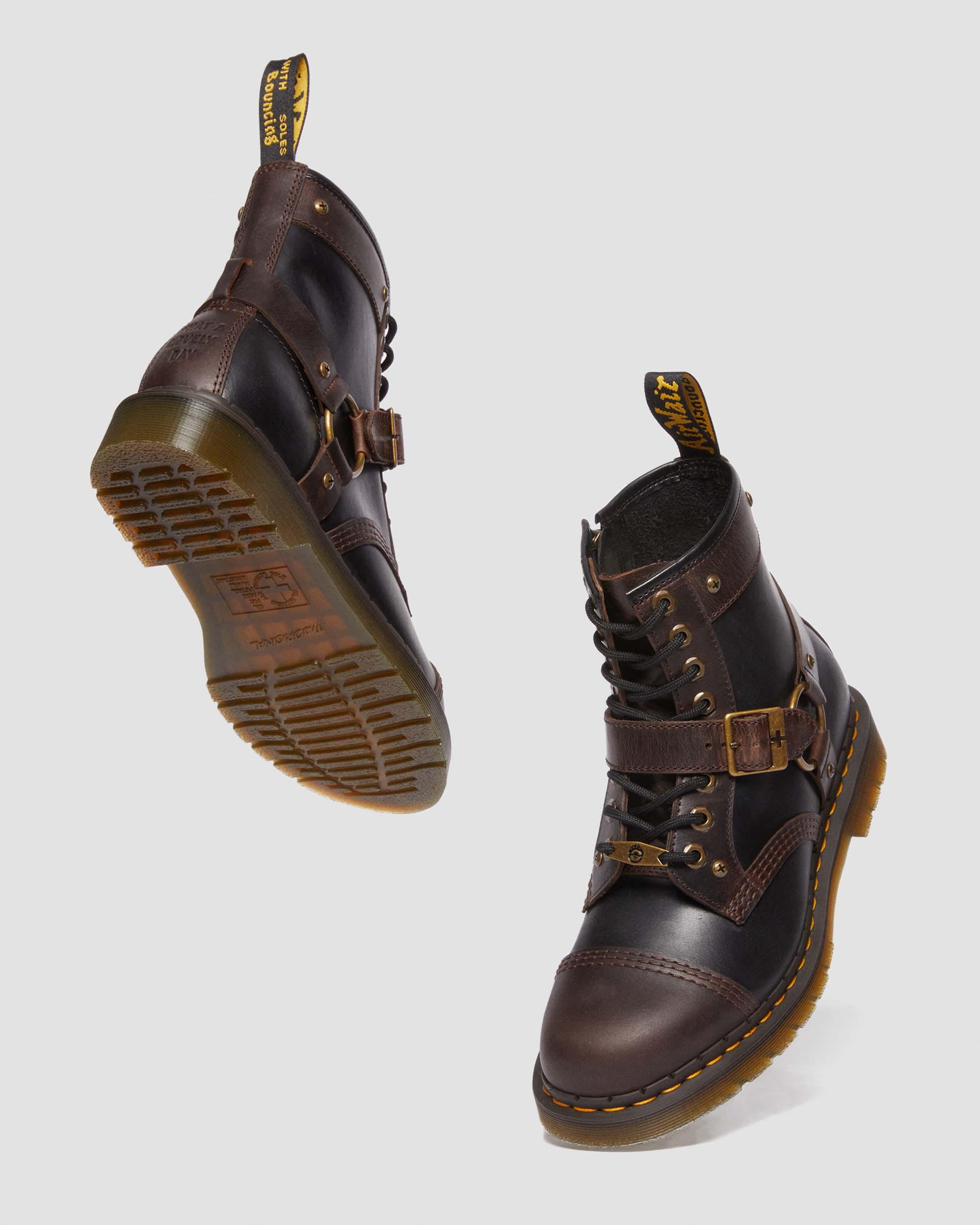 Boots 1460 Mad Max en cuir in Noir+Marron