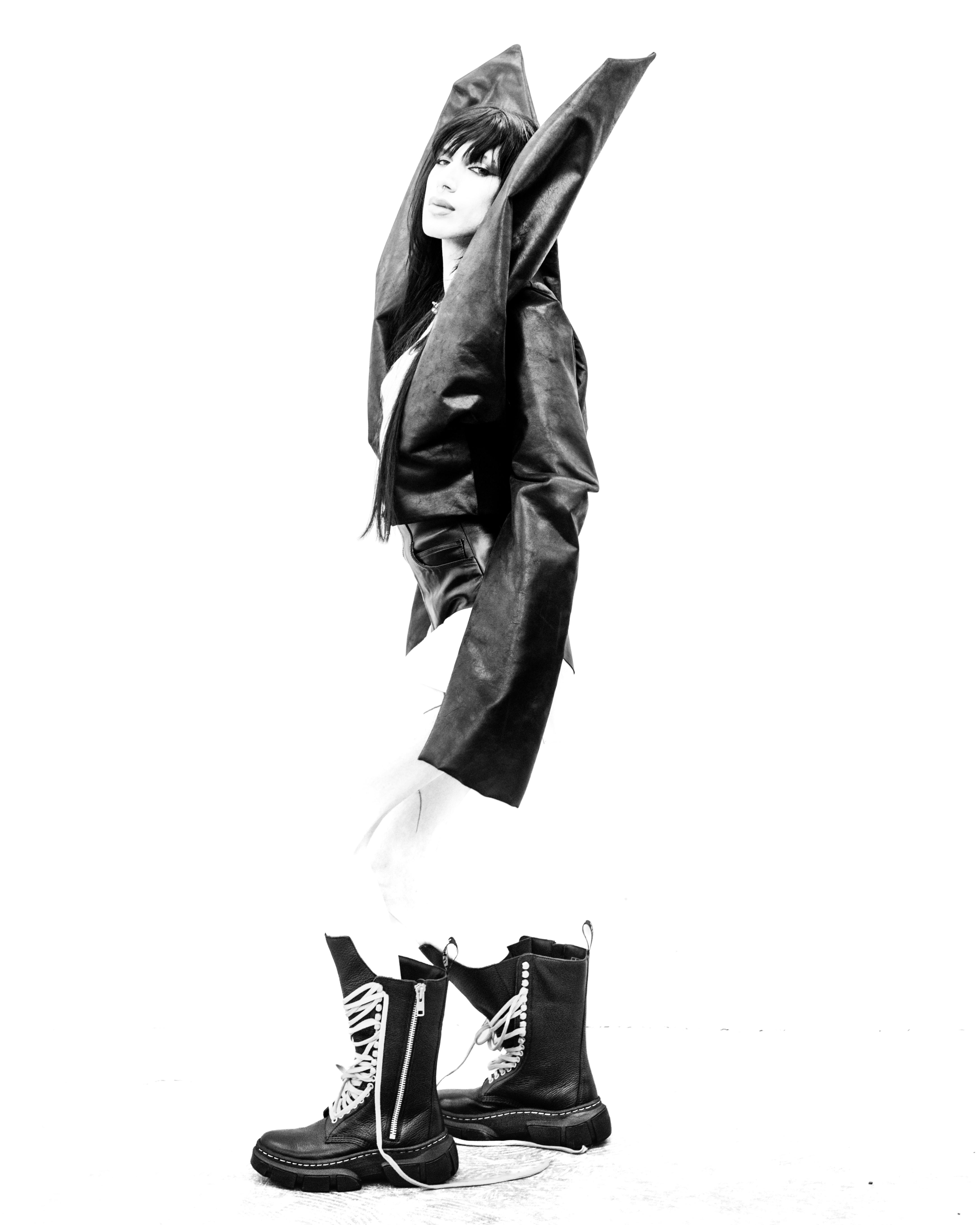 Dr. Martens 1918 Quad Leather Sole Calf Length Boot Rick Owens Black (Women's)