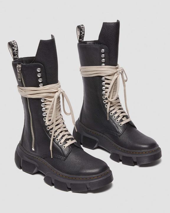 1918 Rick Owens DMXL Tall Leather Lace Up Boots in Black 1918 Rick Owens DMXL Tall Leather Lace Up Boots in Black