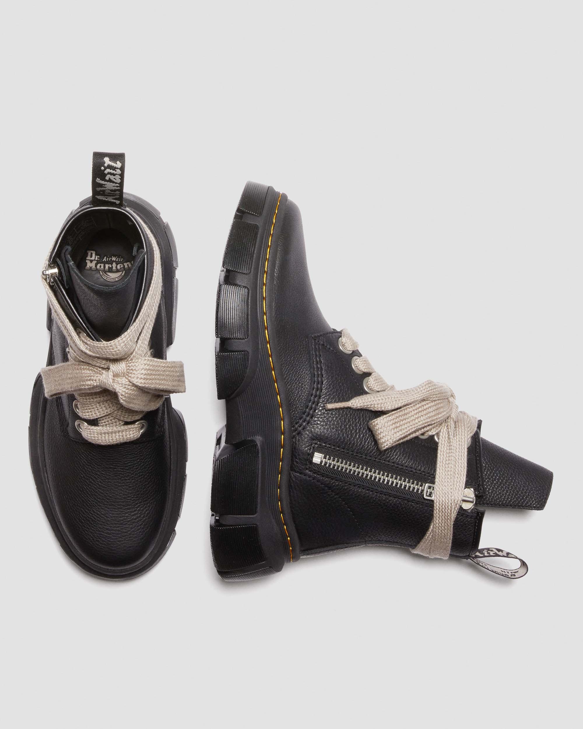 1460 Rick Owens DMXL Leather Lace Up Boots in Black