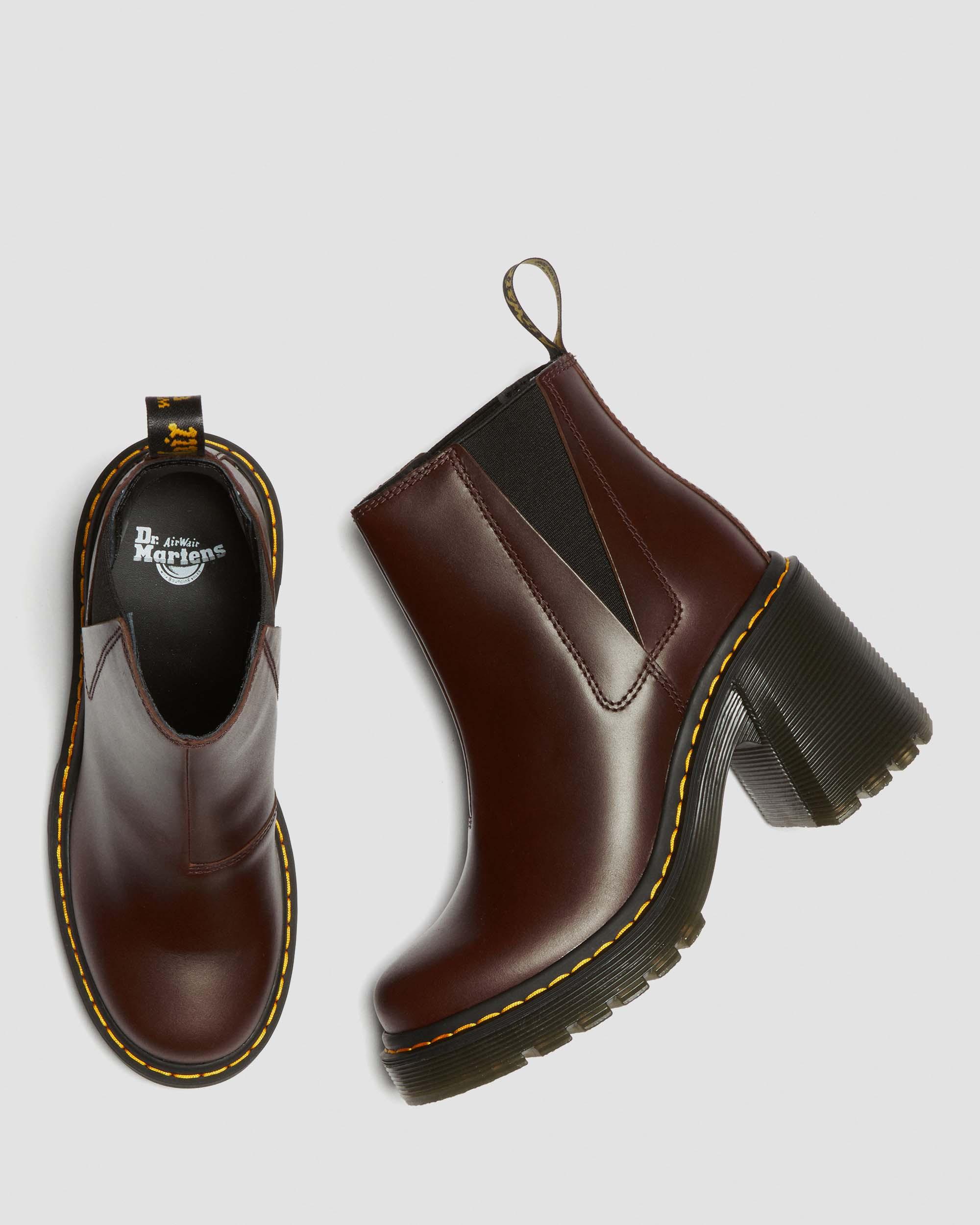 DR MARTENS Spence Pull Up Leather Flared Heel Chelsea Boots