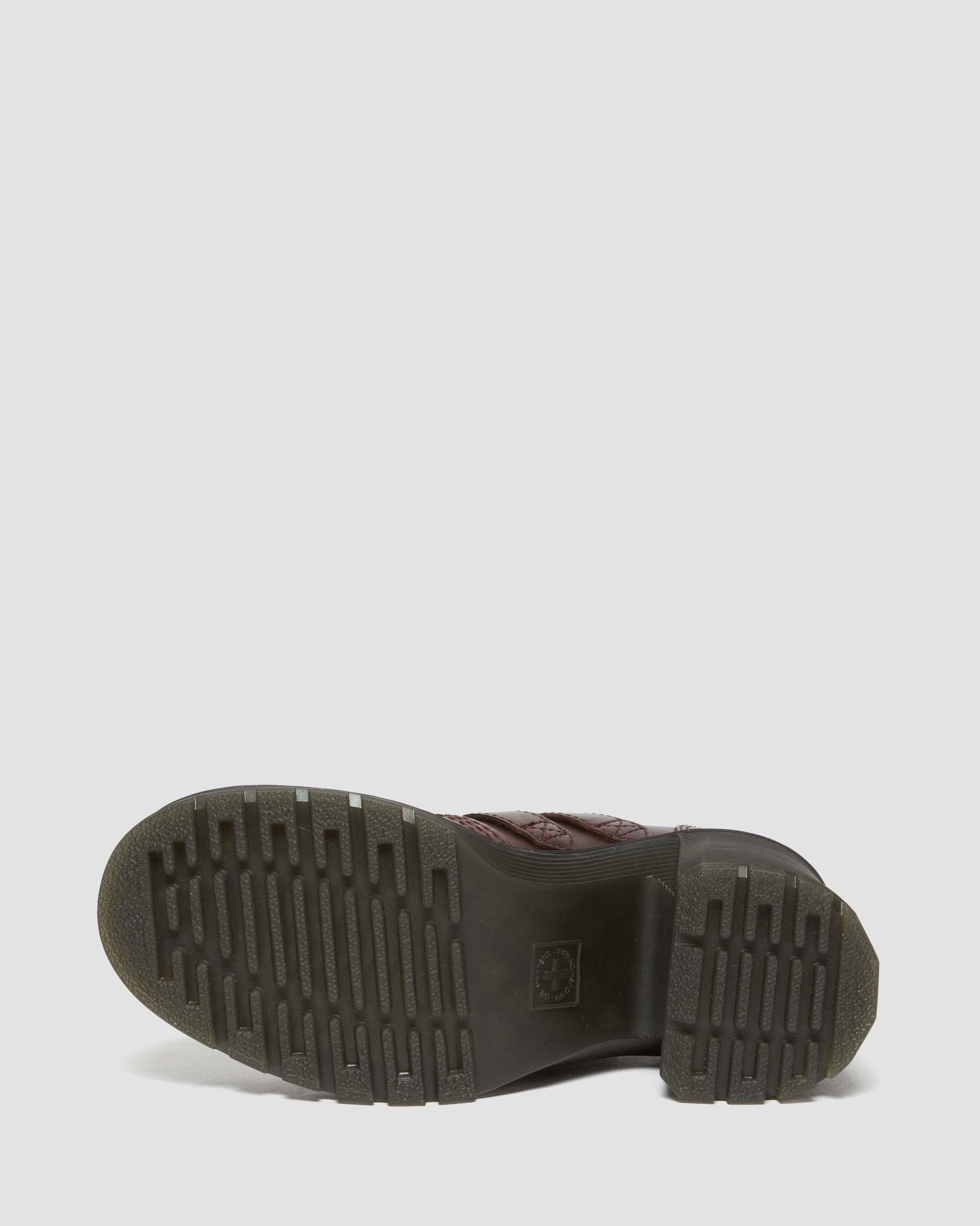 Eviee Leather Mary Jane Heeled Shoes in DARK BROWN | Dr. Martens™