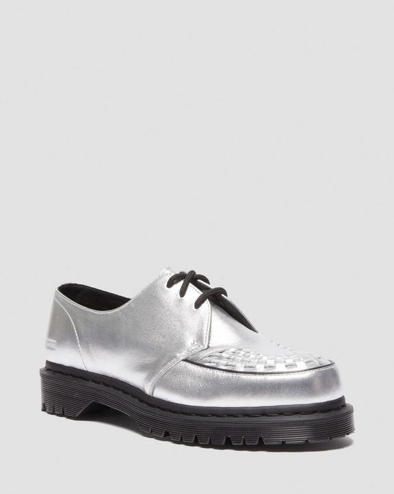 Ramsey Supreme Leather Creeper Shoes in Silver | Dr. Martens