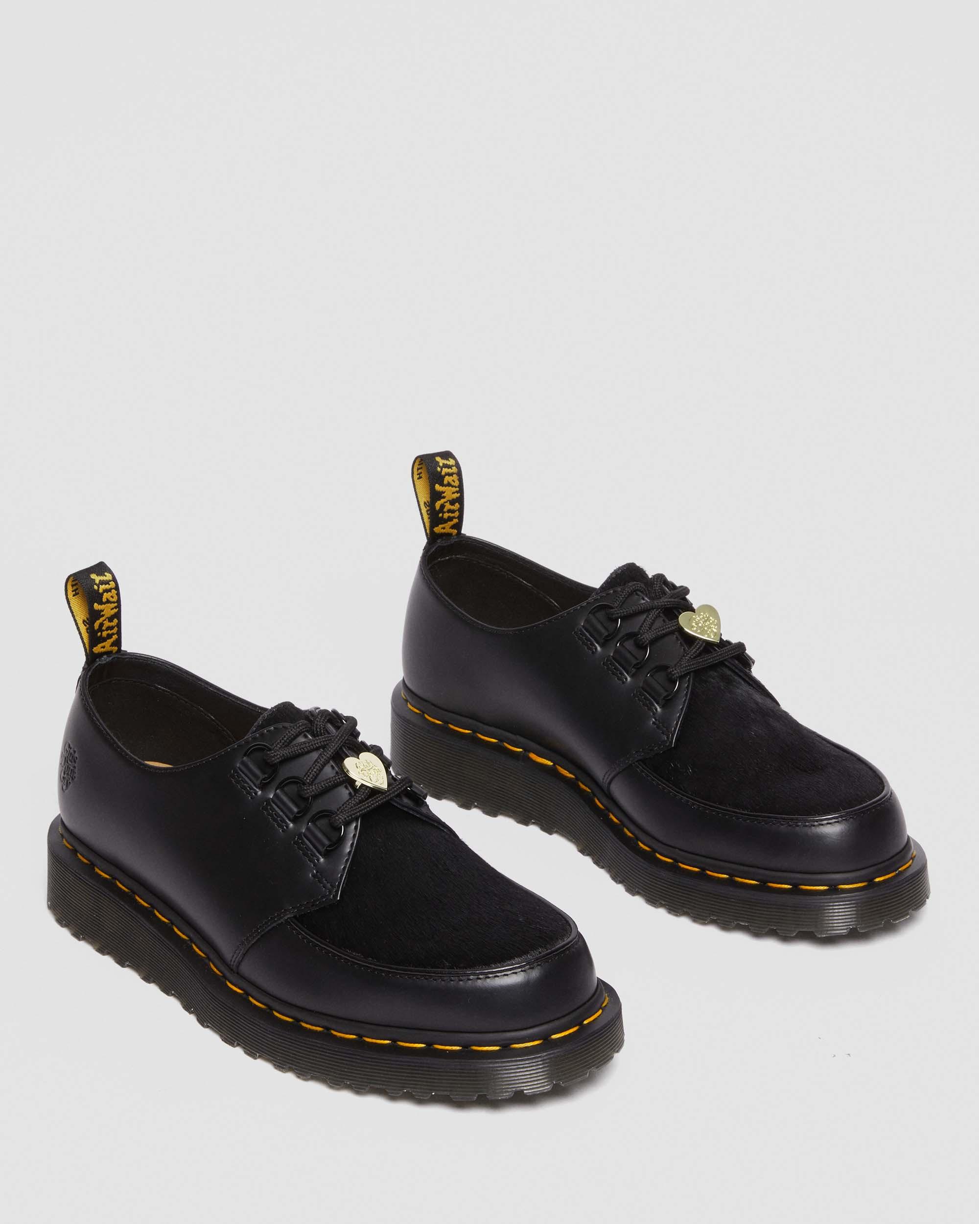 Ramsey Girls Don't Cry Hair-on Leather Creeper Shoes in Black