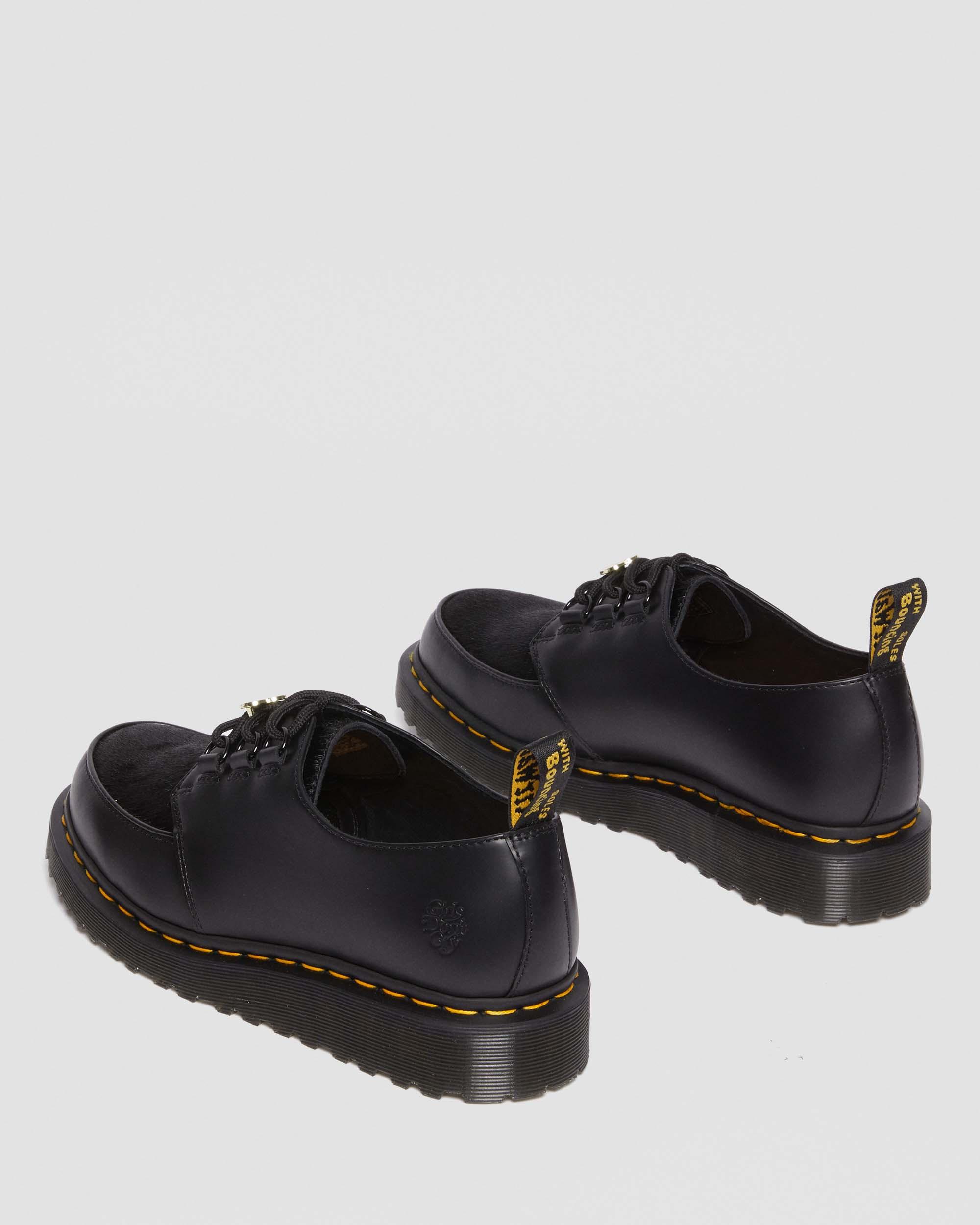 Ramsey Girls Don't Cry Hair-on Leather Creeper Shoes in BLACK | Dr
